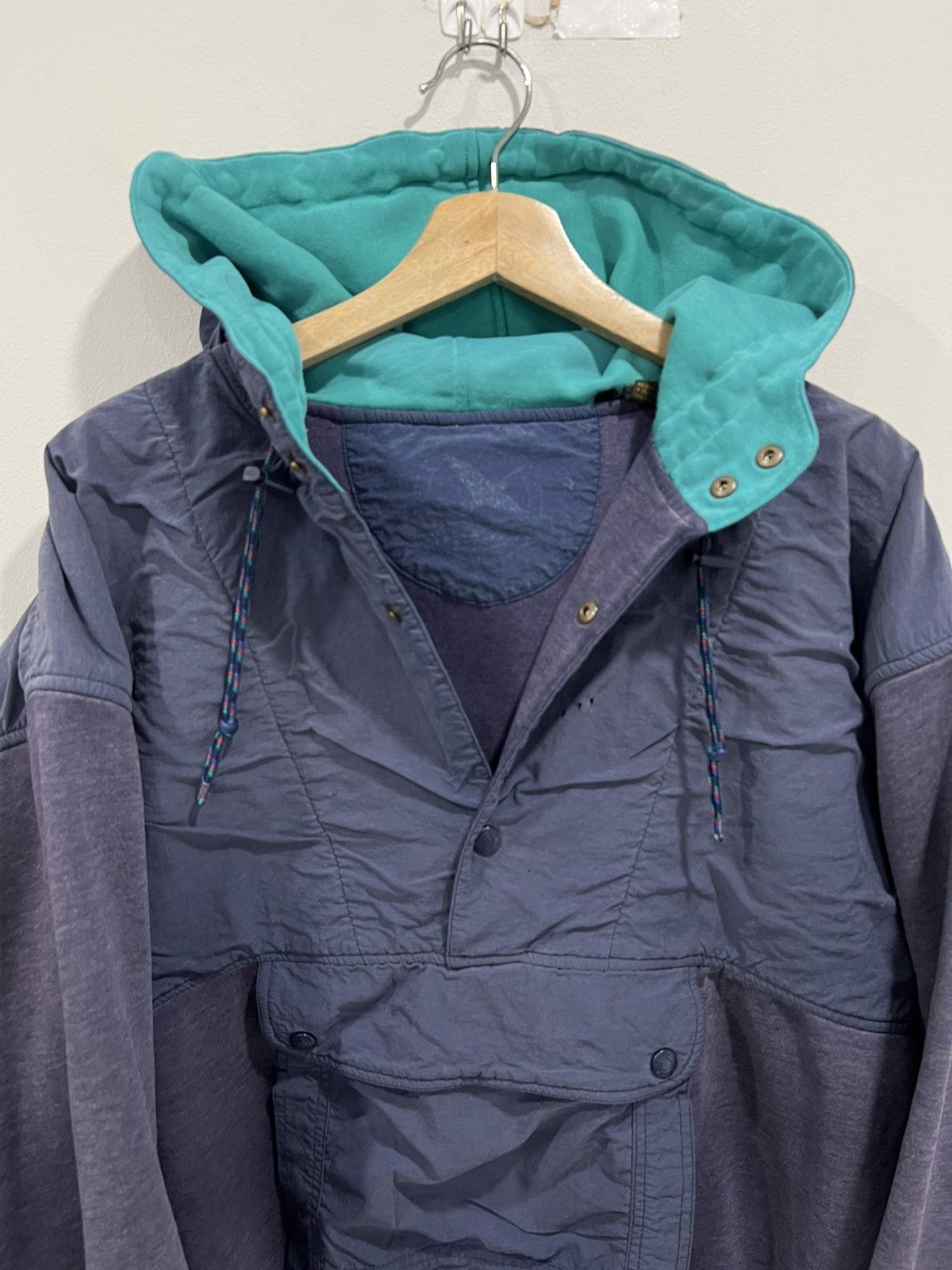 Eddie Bauer × Vintage Vintage Eddie Bauer Sun Faded Hoodie Sweater Pouch quarter Size US L / EU 52-54 / 3 - 4 Thumbnail