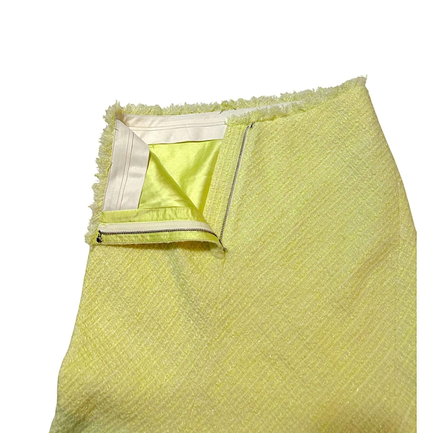 Alexander Wang Alexander Wang Yellow Frayed Tweed Midi Skirt, Size S Size 27" / US 4 / IT 40 - 7 Thumbnail
