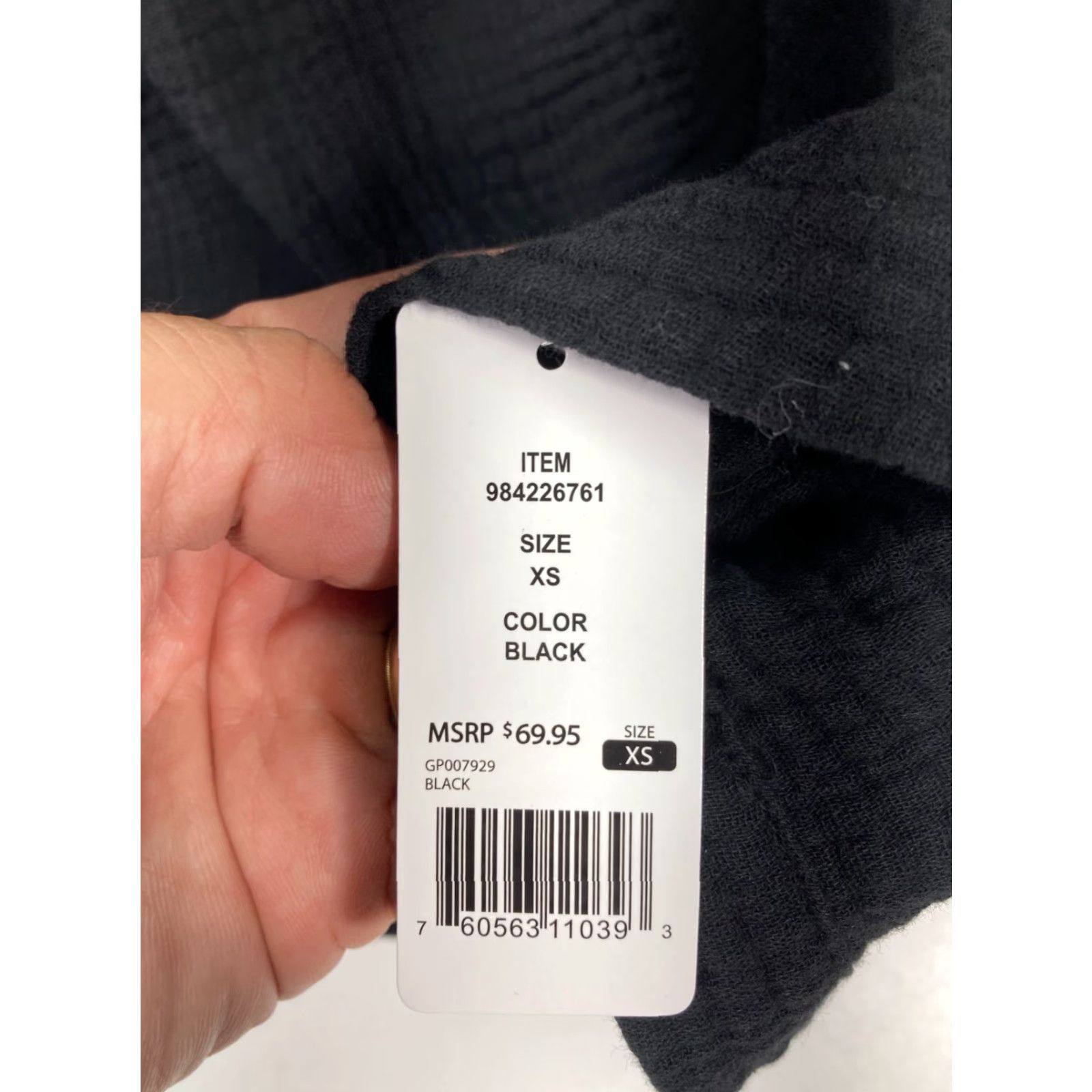 Gap VINTAGE Gap Gauze Tier Dress Womens Size XS Black Short Sleeve Split V-Neck Pockets NWT Size 26" / US 2 / IT 38 - 6 Thumbnail