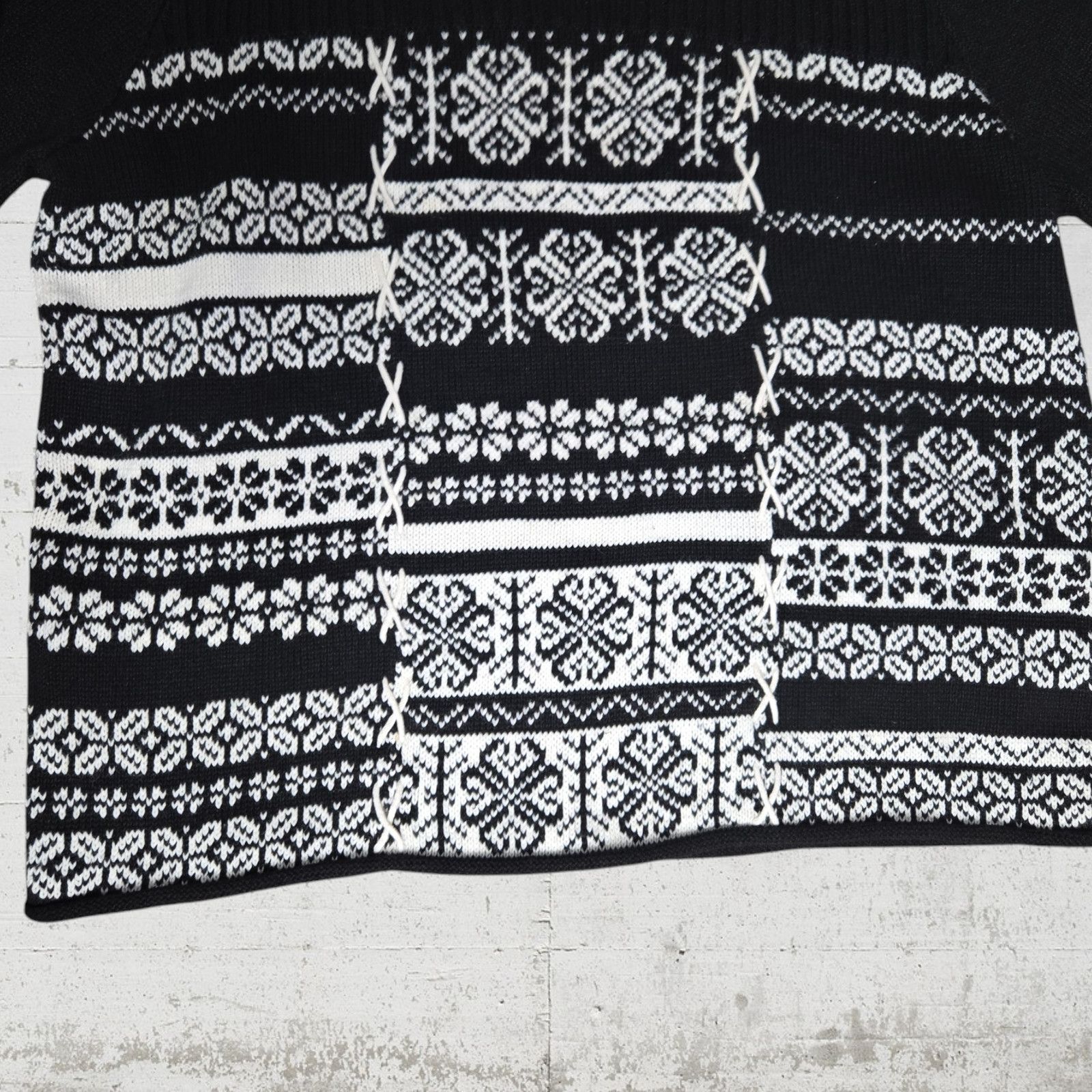Other Y2K Black Patchwork Fair Isle Turtleneck Sweater Size XL Size XL / US 12-14 / IT 48-50 - 3 Thumbnail
