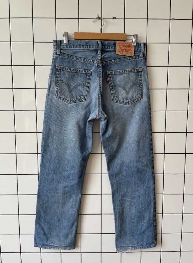 Jean Vintage LEVIS 505 Jeans Wash Blue Denim 90s S0126 Size US 32 / EU 48 - 3 Thumbnail