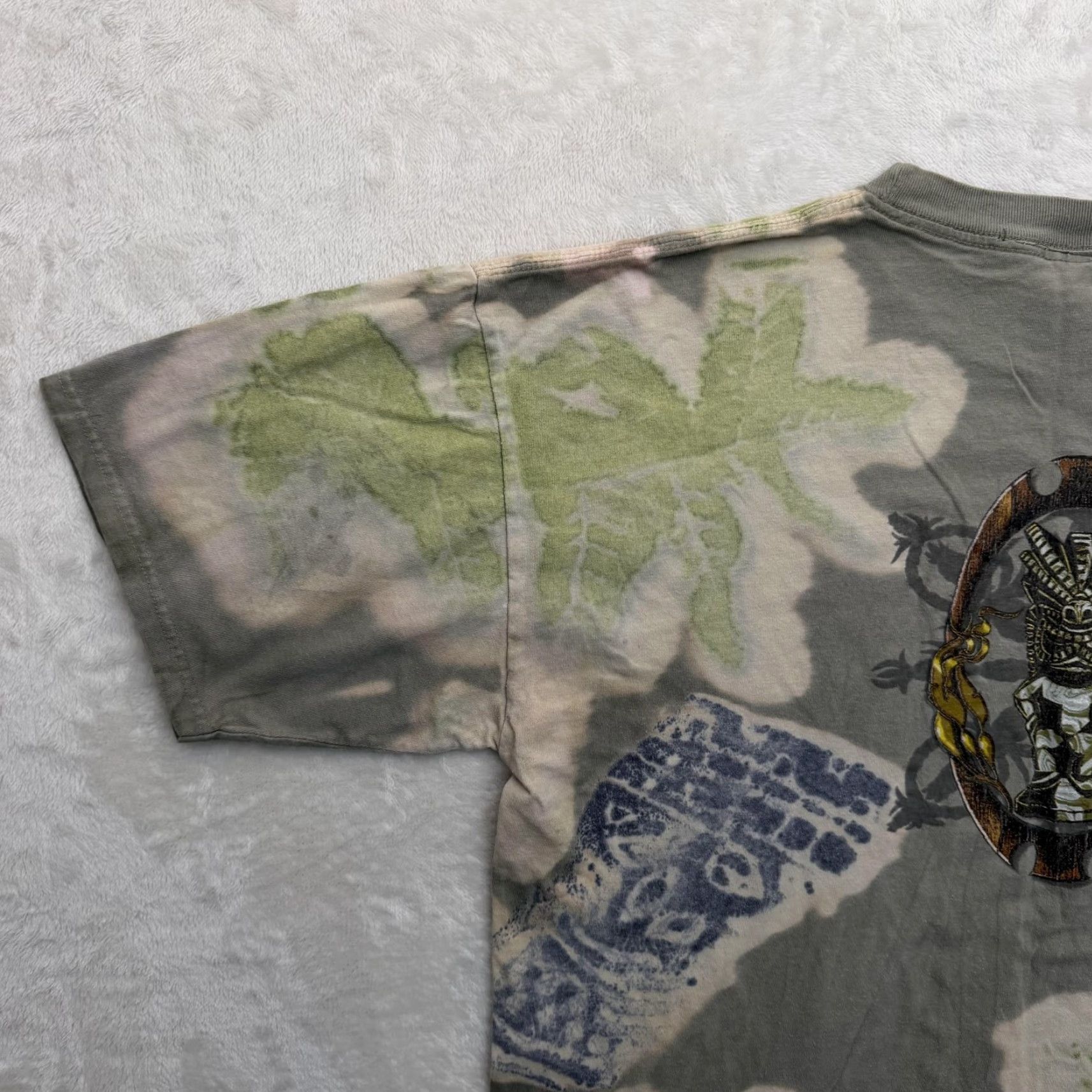 Vintage Global Generation Shirt Mens Large Gray Tiki Mask Palm All Over Graphic Tee Size US L / EU 52-54 / 3 - 6 Thumbnail