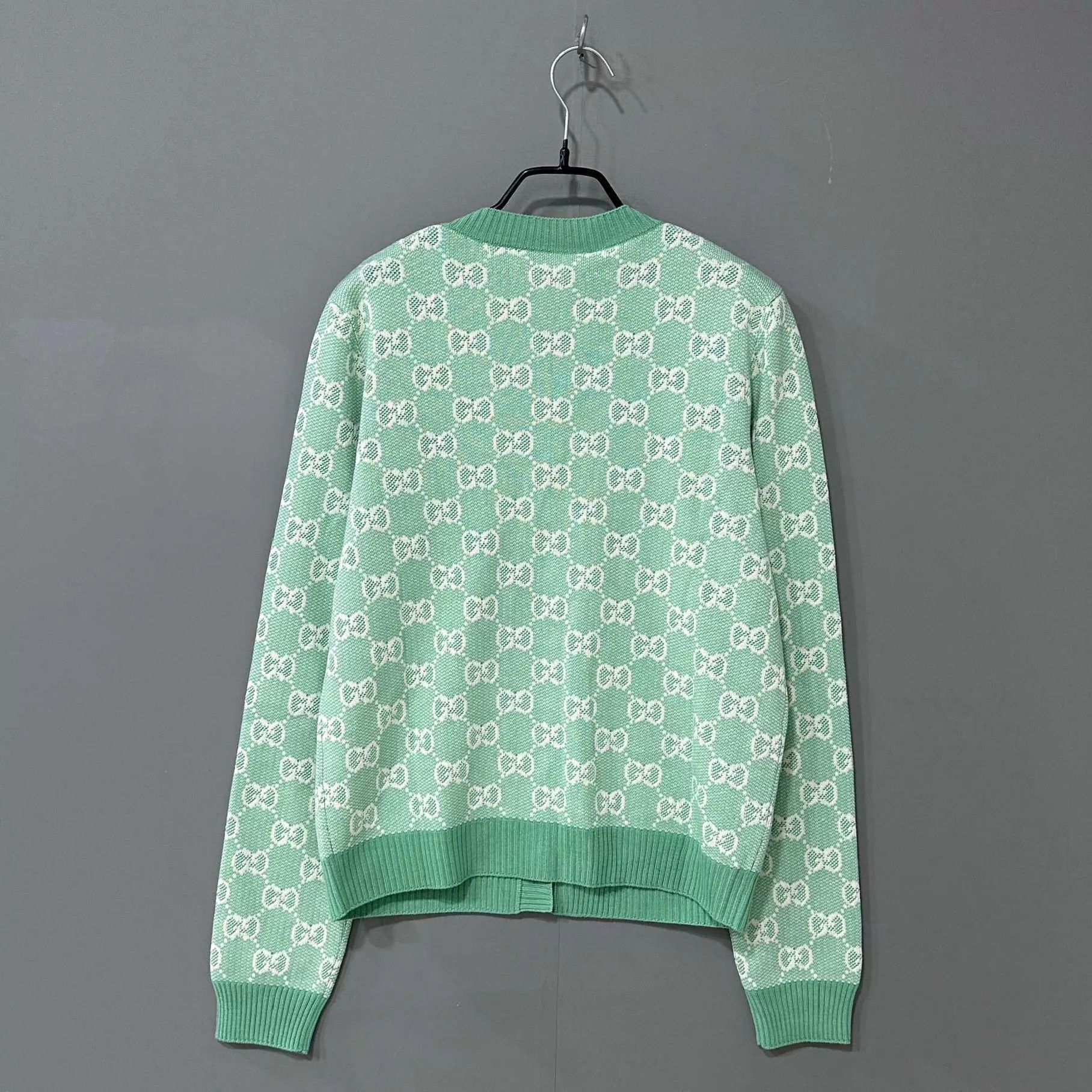 Gucci GUCCI light green allover print gold button cardigan M Size M / US 6-8 / IT 42-44 - 3 Thumbnail