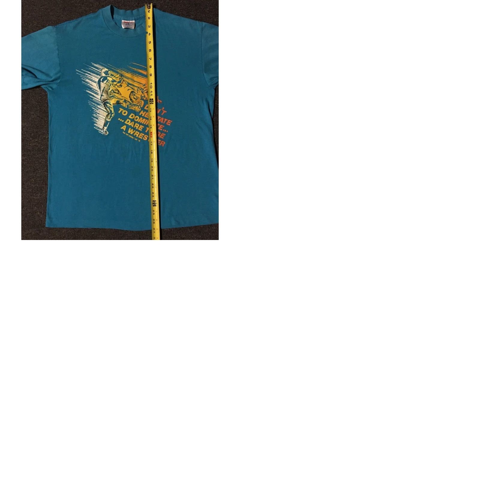 Vintage VINTAGE Dare To Be A Wrestler T-Shirt Men M Blue 80s Grunge Rock Punk School Sports 90s USA Size US M / EU 48-50 / 2 - 9 Thumbnail