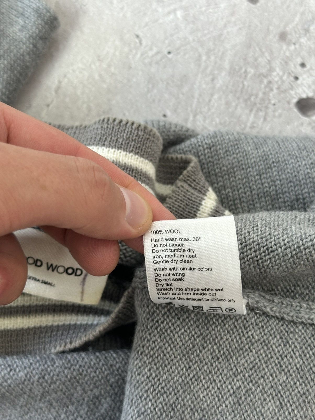 Wood Wood Wood Wood Grey Stripped Women’s Knit Wool Sweater Size XS / US 0-2 / IT 36-38 - 11 Thumbnail