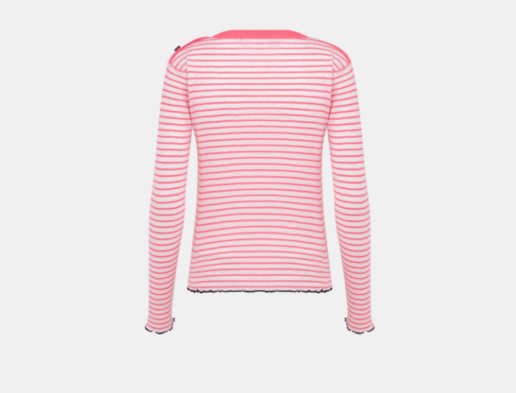 Dior o1w1db10925 444S97 Dioriviera Sweater in White/Candy Pink Size XS / US 0-2 / IT 36-38 - 2 Thumbnail