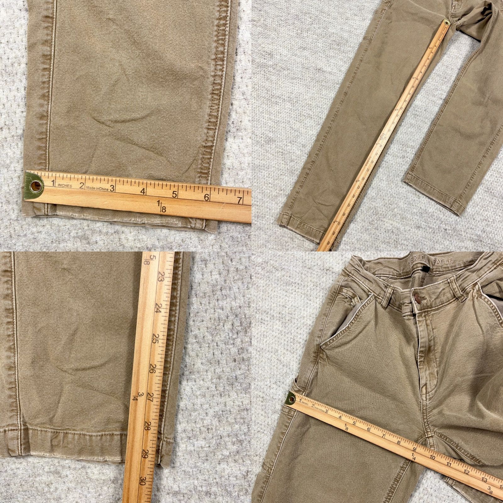 American Eagle Outfitters American Eagle Carpenter Pants Women 6 Brown Tan Canvas Straight Leg Retro 26x29 Jeans Womens Size 28" / US 6 / IT 42 - 8 Thumbnail