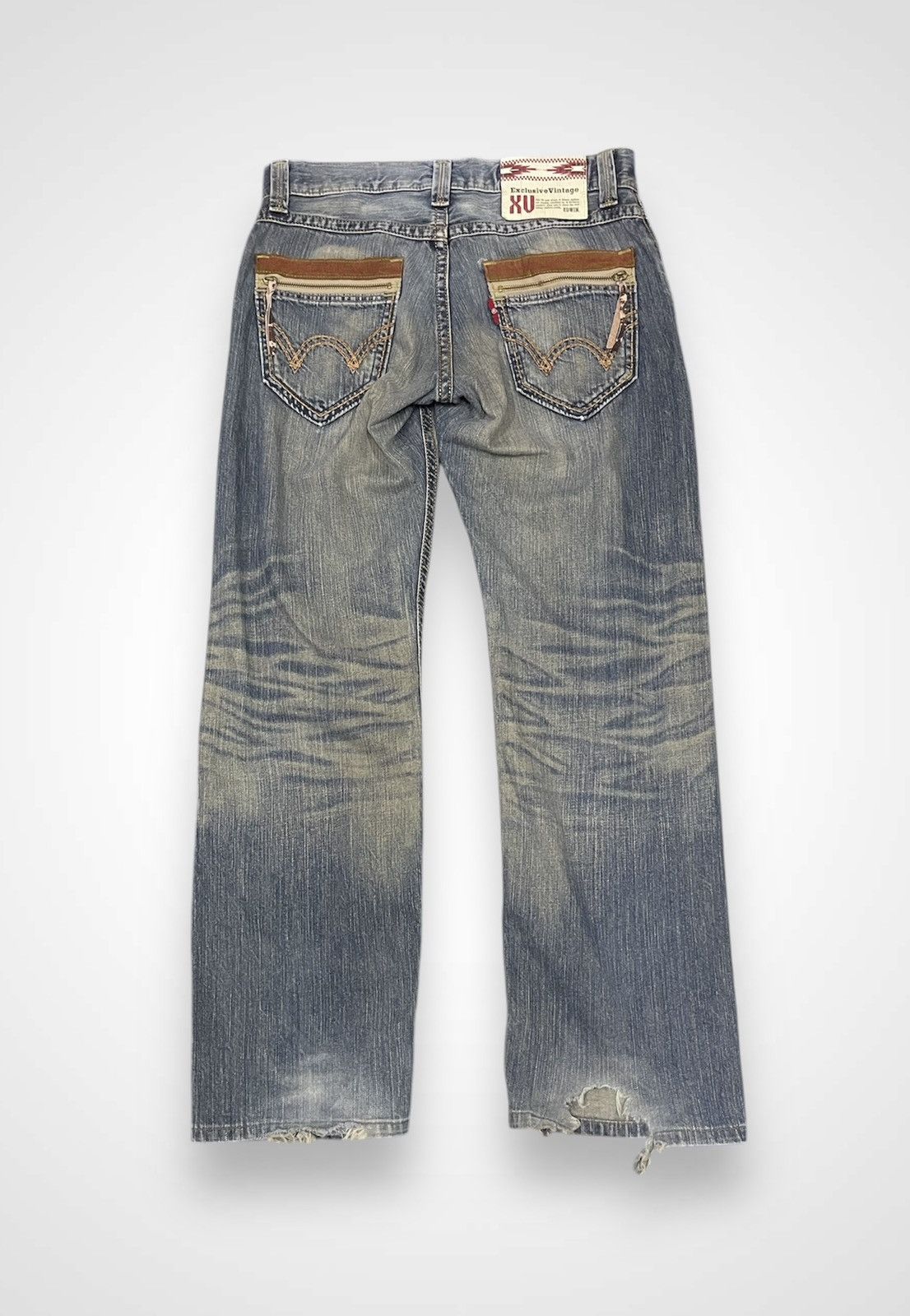 Edwin × Japanese Brand Distressed Edwin Exclusive Vintage Jeans (11) Size US 32 / EU 48 - 2 Thumbnail