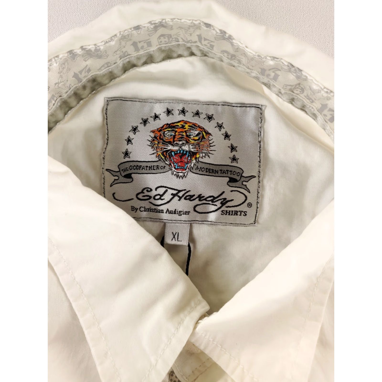 Ed Hardy Ed Hardy Christian Audigier Button Up Shirt Long Sleeve White Skull Mens XL NWT Size US XL / EU 56 / 4 - 3 Thumbnail
