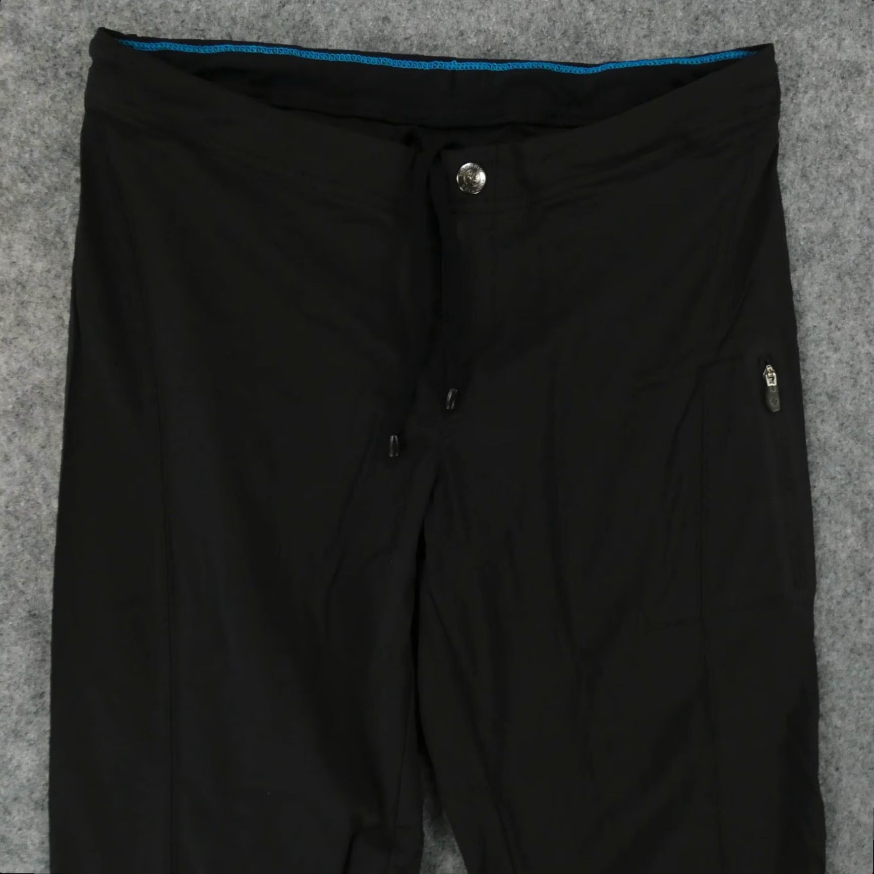 Vintage Columbia Pants Womens 4 Stretch Capri Flat Front Black Low Rise Drawstring Size 27" / US 4 / IT 40 - 3 Thumbnail