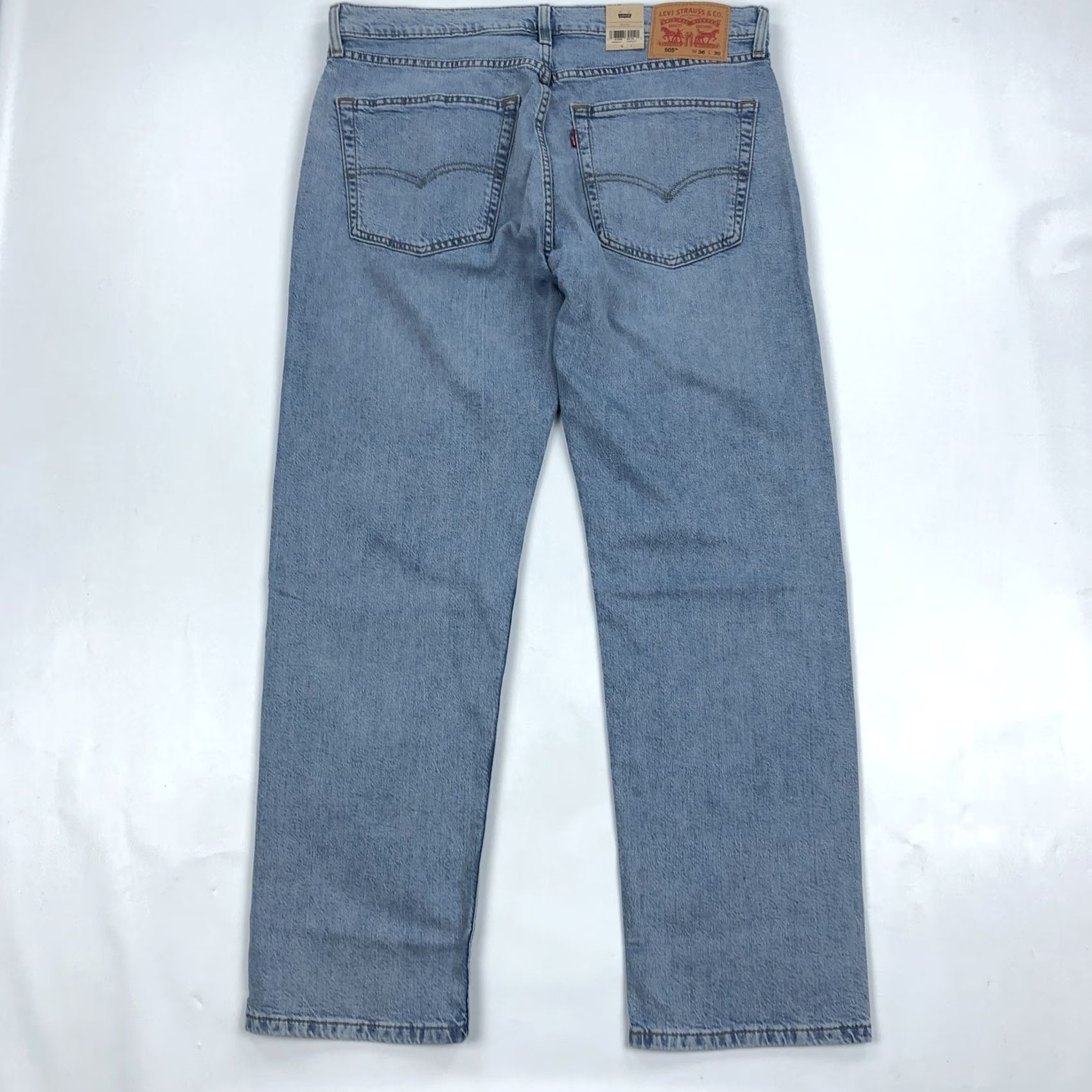 Levi's Levi's 505 Regular Straight Jeans Light Wash Men 36x30 Denim Stretch Belt Loops 5-Pocket Zipper Button NWT Size US 36 / EU 52 - 5 Thumbnail