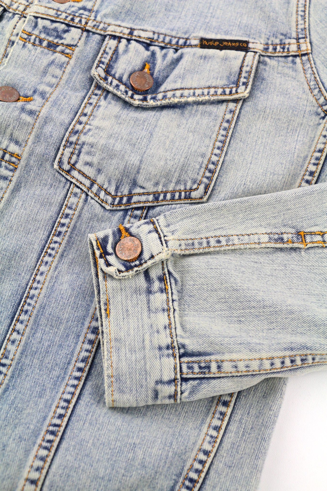 Nudie Jeans TERRY S Denim Bleach Blue Washed Buttoned Jacket 80757 Size US S / EU 44-46 / 1 - 5 Thumbnail