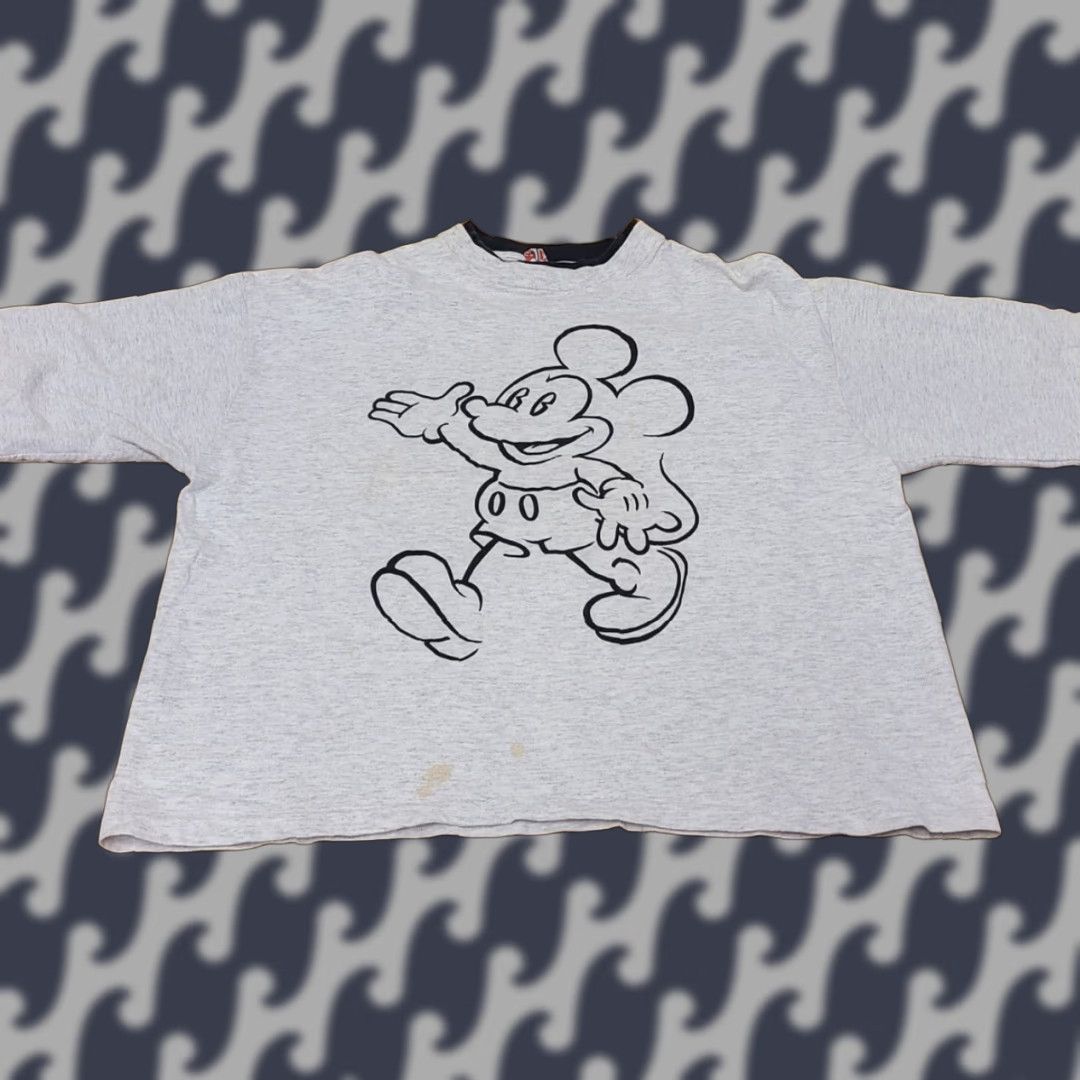 Disney VINTAGE Disney T-Shirt Mickey Mouse 90s USA Made Single Stitch Short Sleeve Crew Neck L Gray Mens 90s Graphic Logo Size US L / EU 52-54 / 3 - 1 Thumbnail