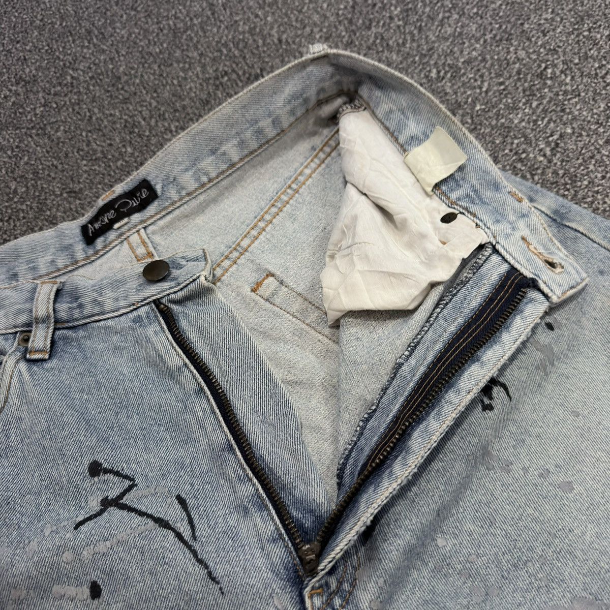 Hysteric Glamour Vintage 90s Japanese Crazy Distressed Splash Paint Denim Y2K Size US 29 - 14 Thumbnail