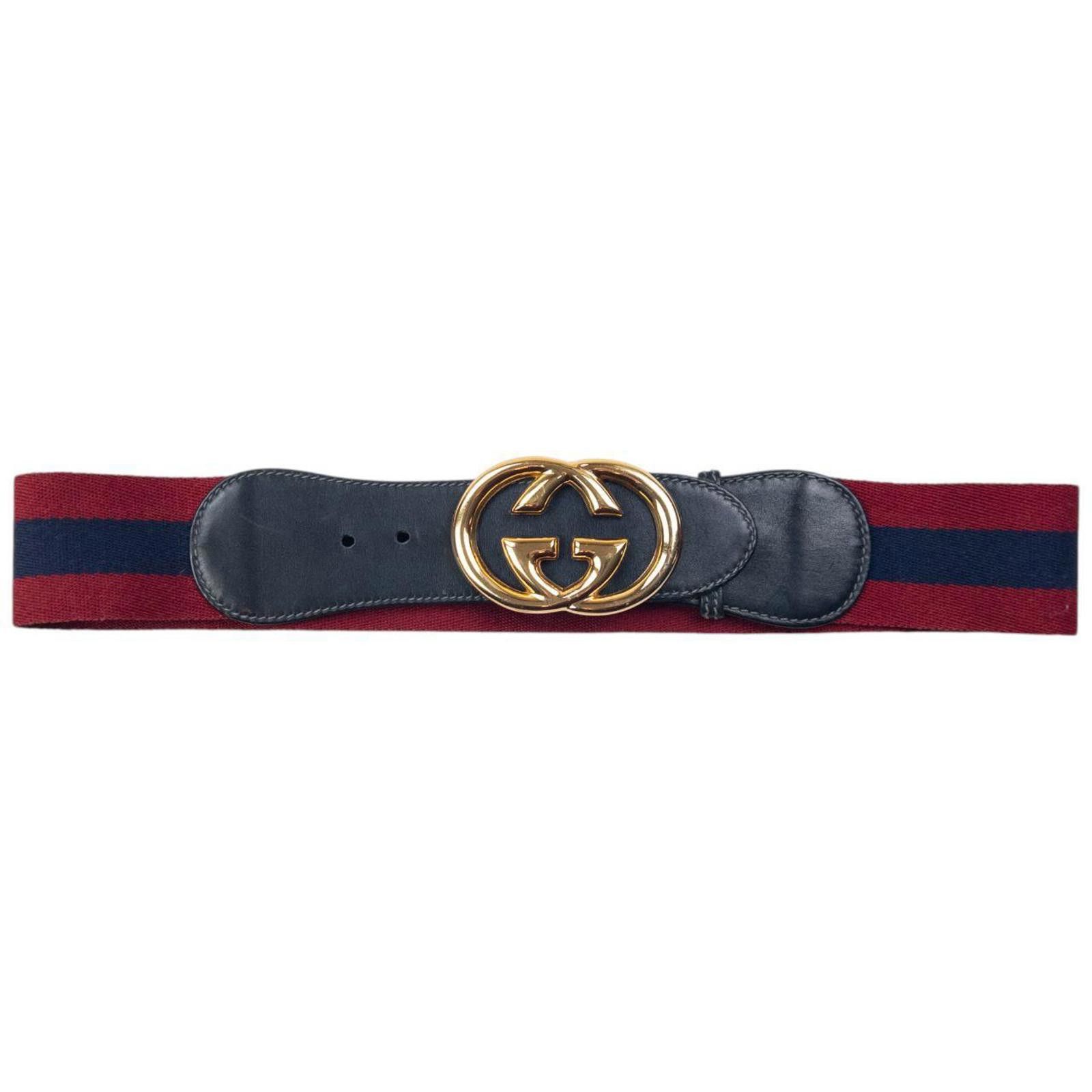 Gucci Vintage 90s Gucci Stripe Leather Belt Size W28 Size ONE SIZE - 3 Thumbnail