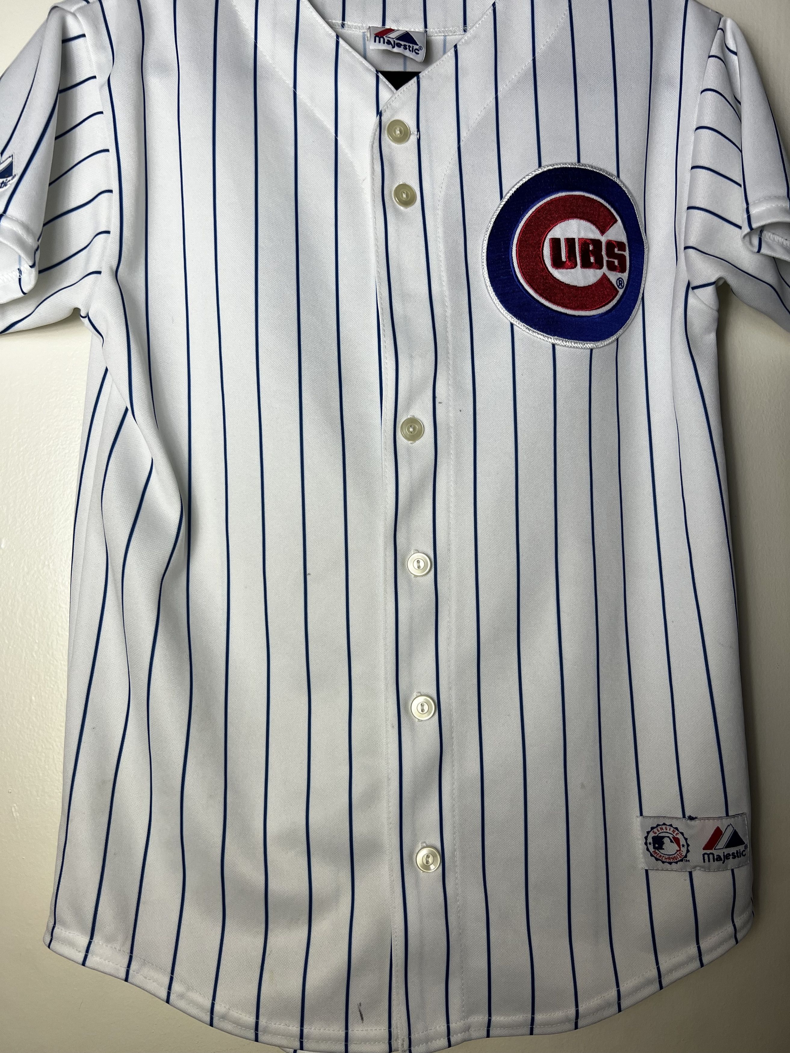 Majestic Vintage Chicago Cubs Soto 18 Striped Short Sleeve Button Up Size US L / EU 52-54 / 3 - 4 Thumbnail