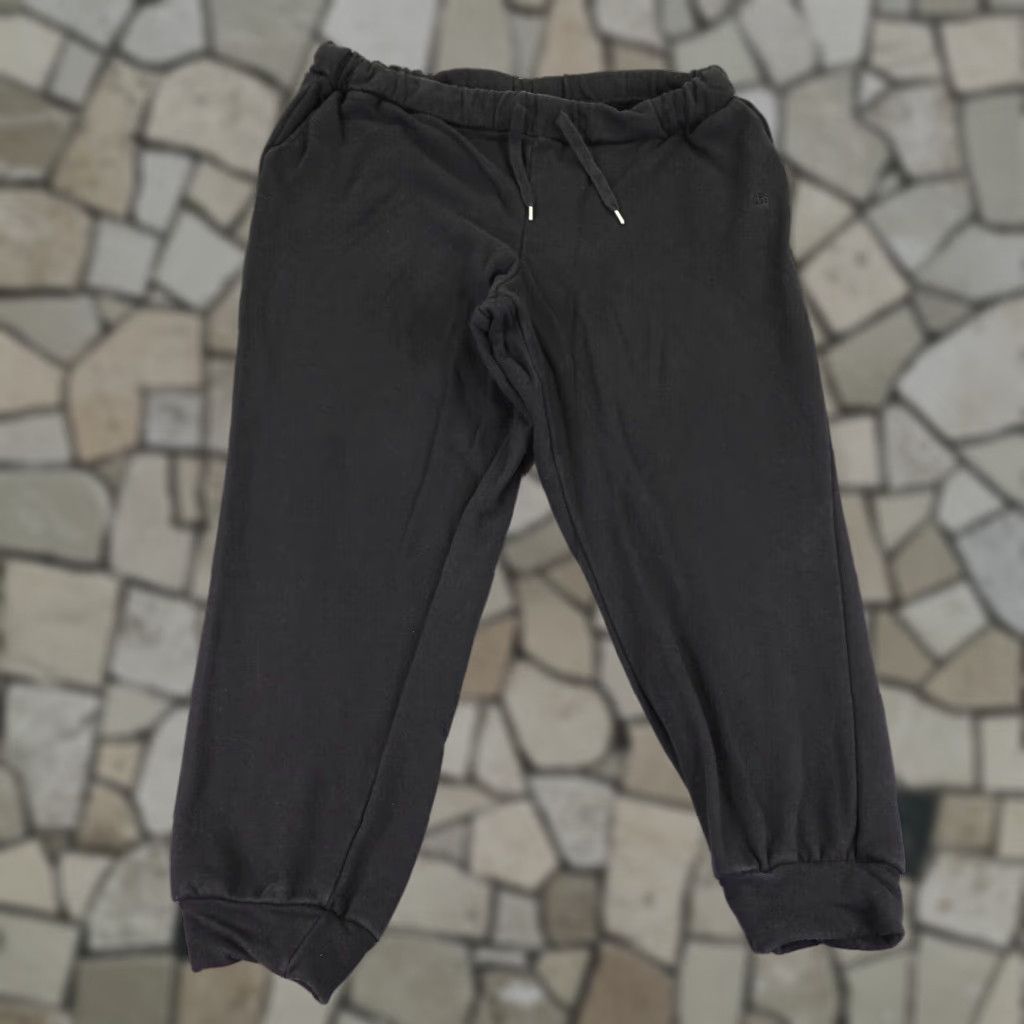 Juicy Couture VINTAGE Juicy Couture Pants Women's 2X Black Jogger Sweatpants Tapered Drawstring Pockets Knit Cotton Logo 90s Mens/Womens Size 37" - 1 Thumbnail