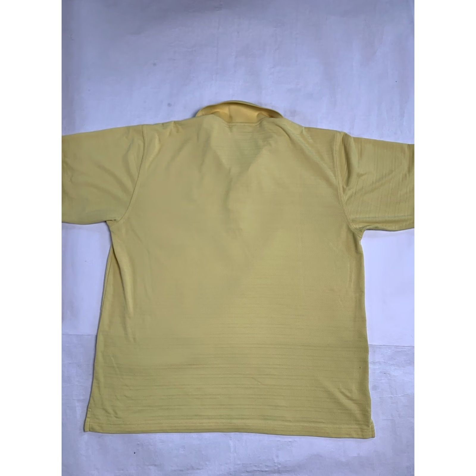 Vintage VINTAGE Masters Performance Shirt Mens L Yellow Textured Polo Golf Shirt Size US L / EU 52-54 / 3 - 2 Thumbnail