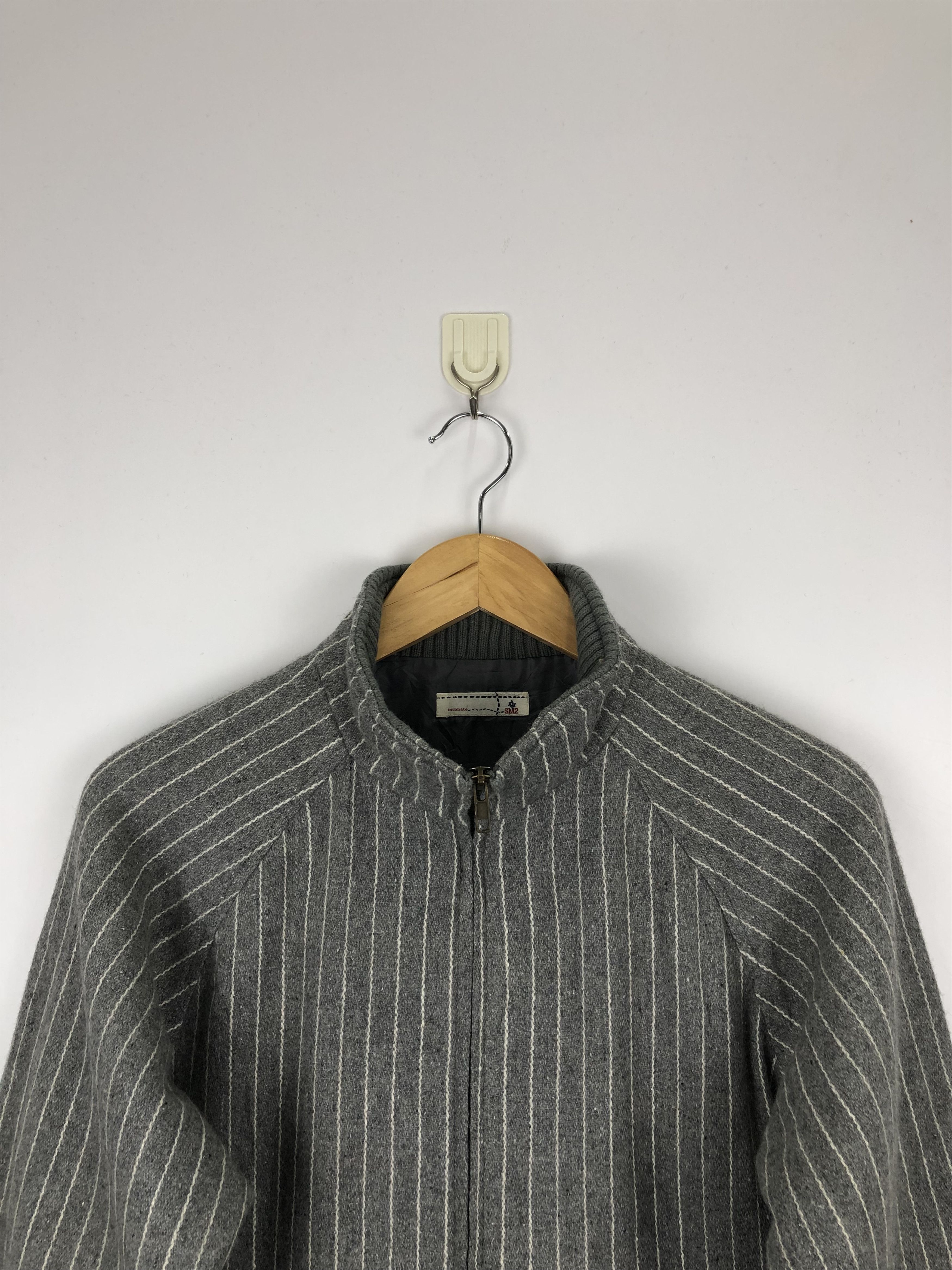 Japanese Brand Vintage 90s Japanese Brand Wool Jacket Hickory Striped V0419 Size US M / EU 48-50 / 2 - 2 Thumbnail