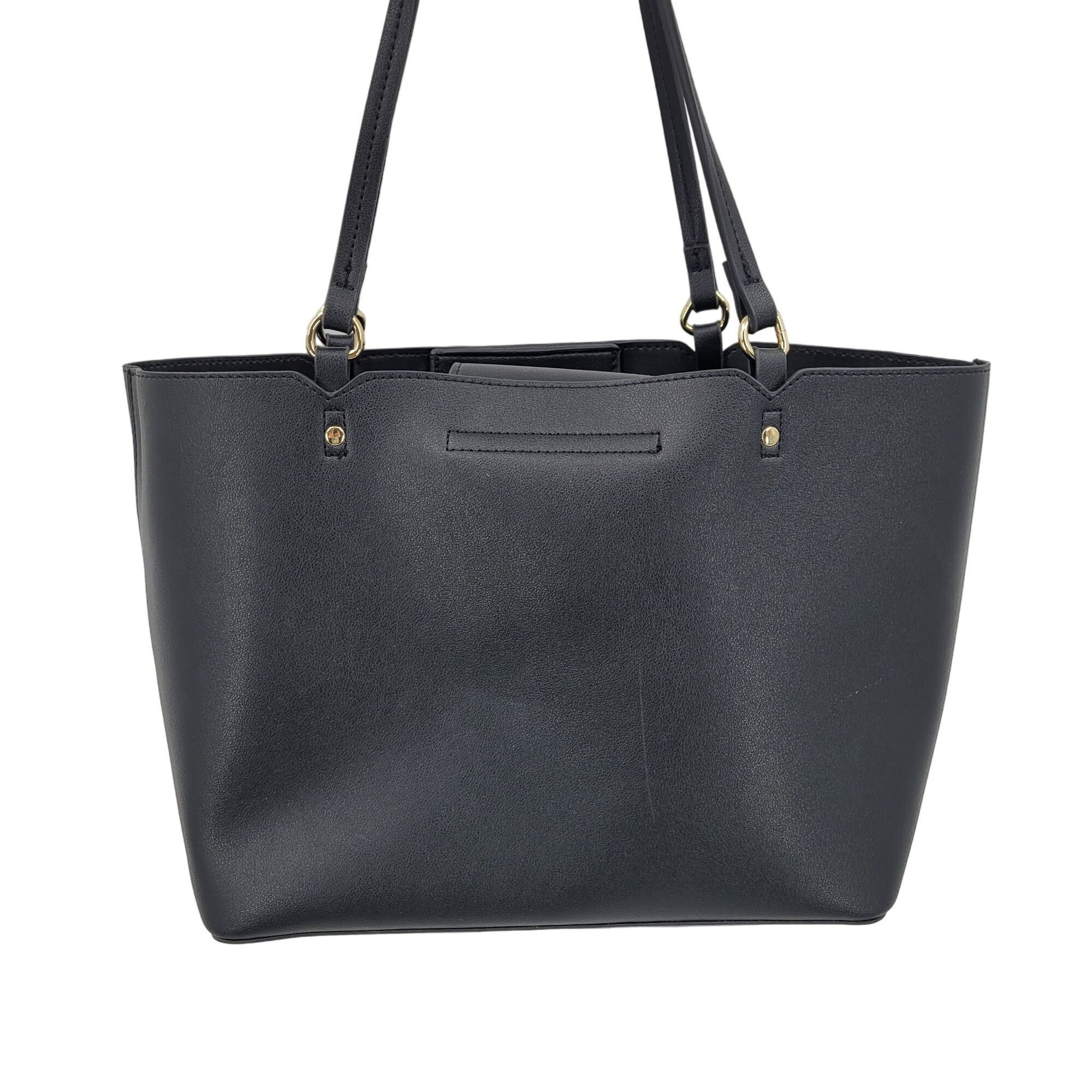 Nanette Lepore Nanette Lepore Black Vegan Faux Leather Tote Bag Multiple Po Size ONE SIZE - 9 Thumbnail