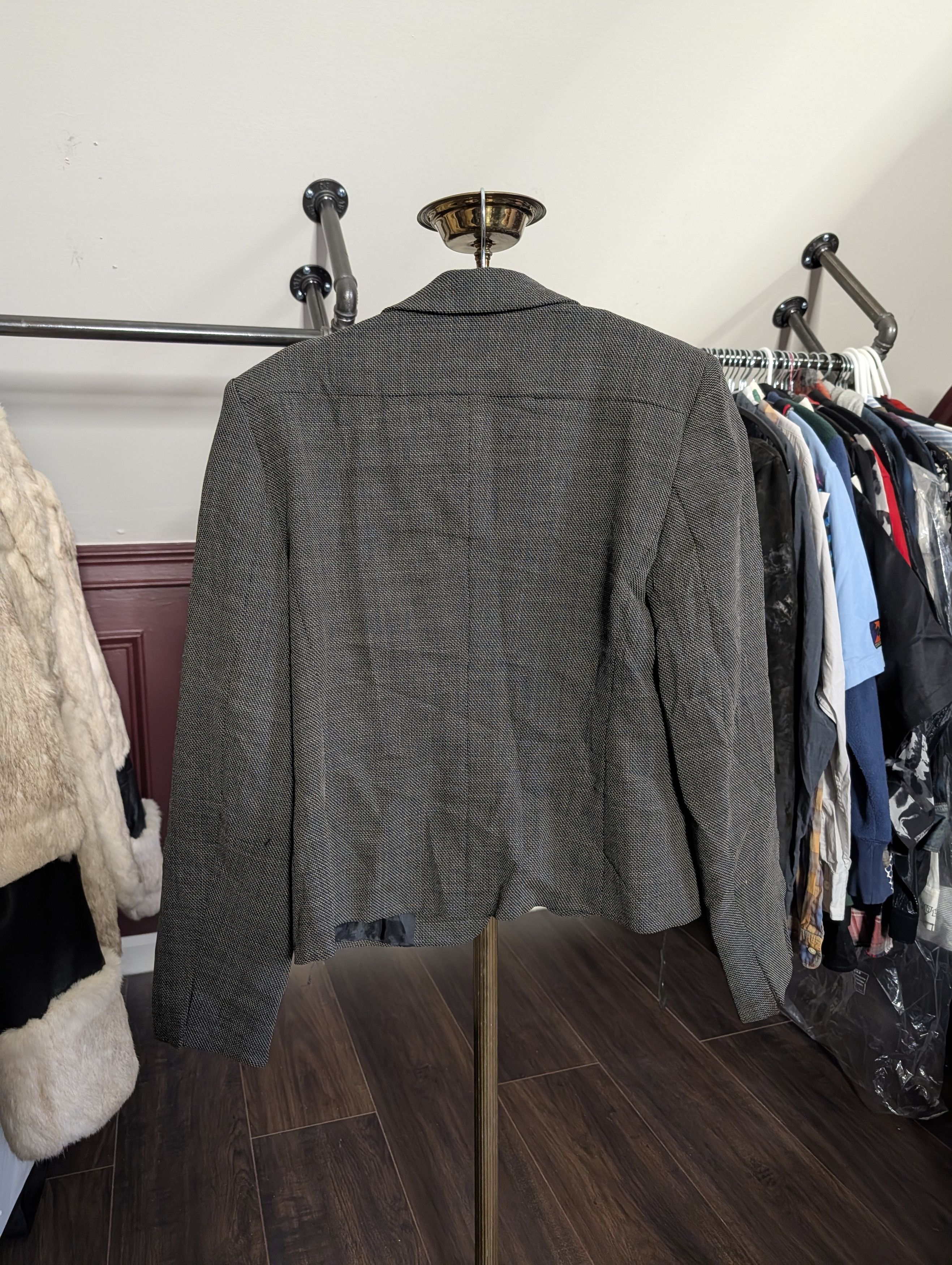 Max Mara Gray zigzag knit strong shoulder virgin wool 1-button jacket Size M / US 6-8 / IT 42-44 - 7 Thumbnail