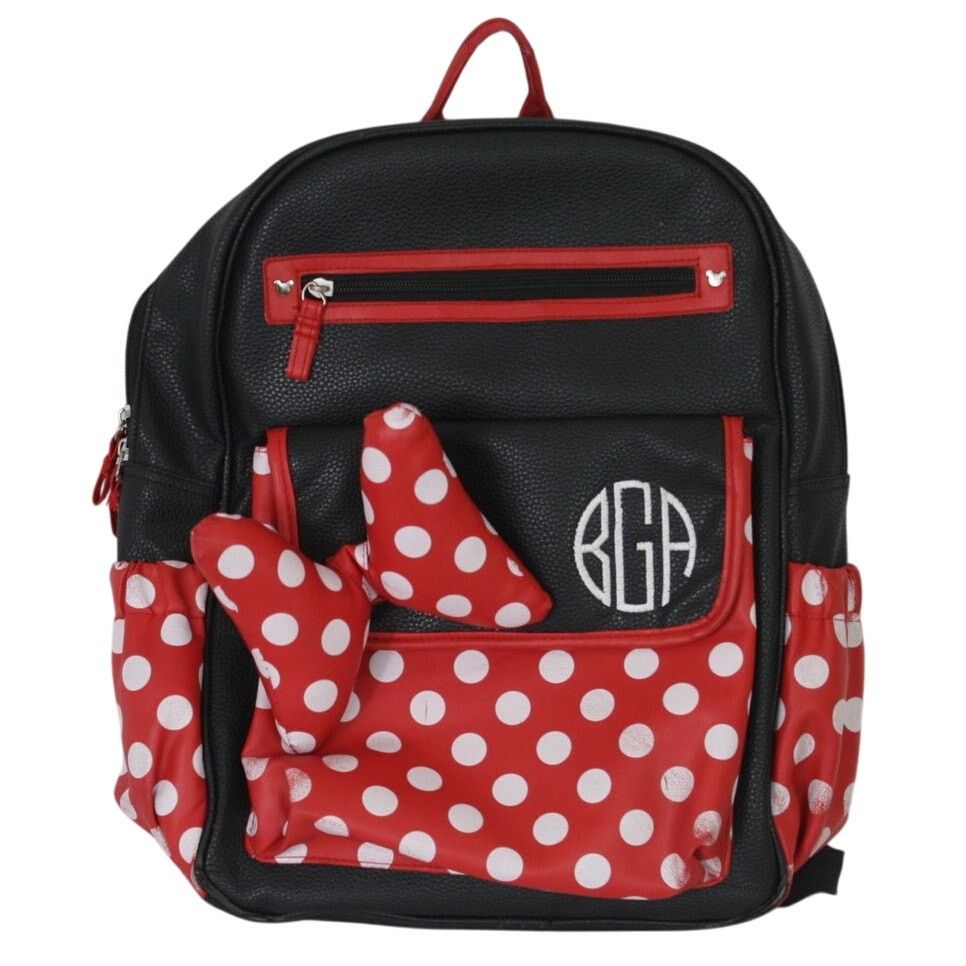 Disney Disney Minnie Mouse Diaper Bag Backpack Red Polka Dot Bow Size ONE SIZE - 1 Thumbnail