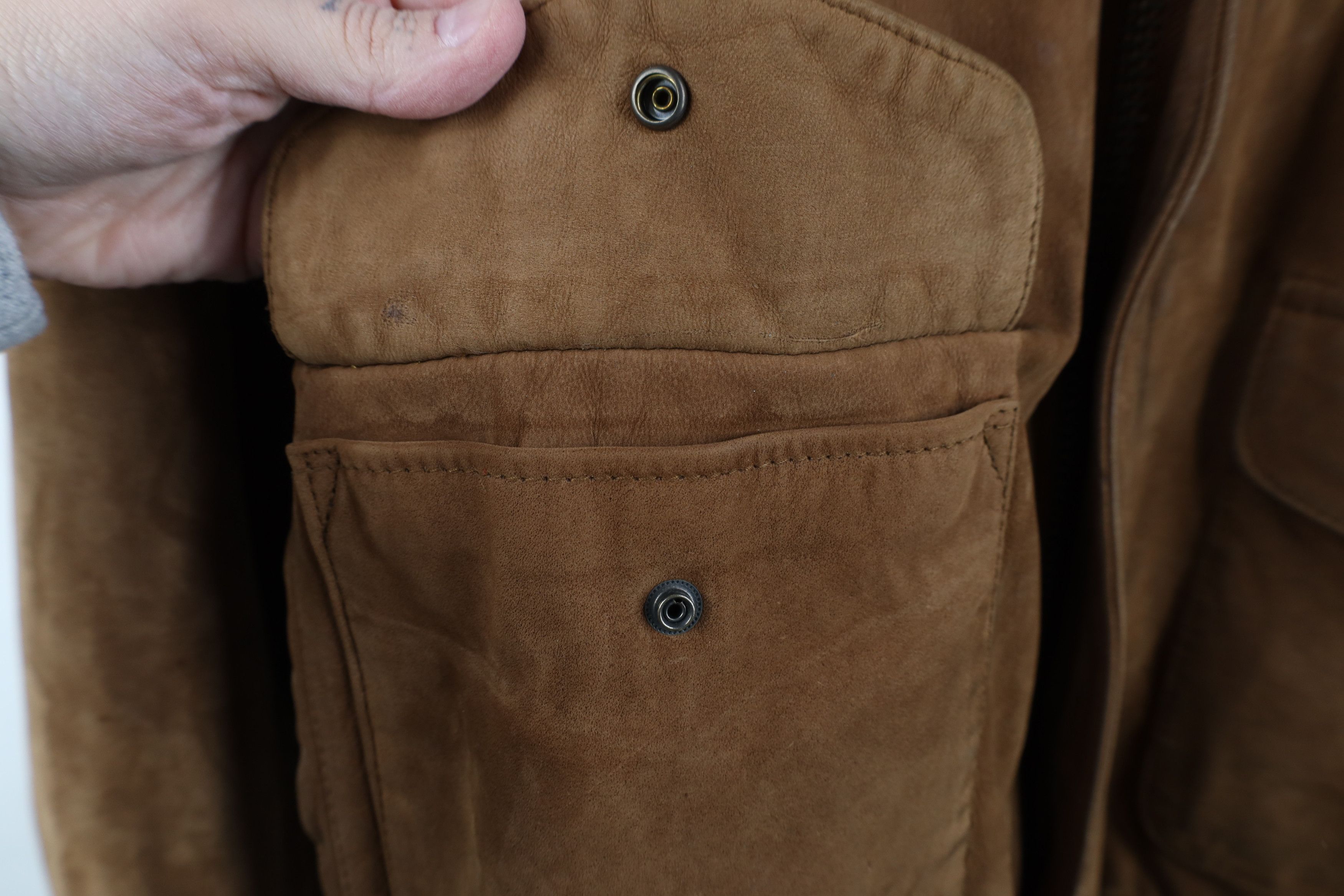 Vintage Vintage 90s Streetwear Suede Leather Flight Bomber Jacket Size US L / EU 52-54 / 3 - 6 Thumbnail
