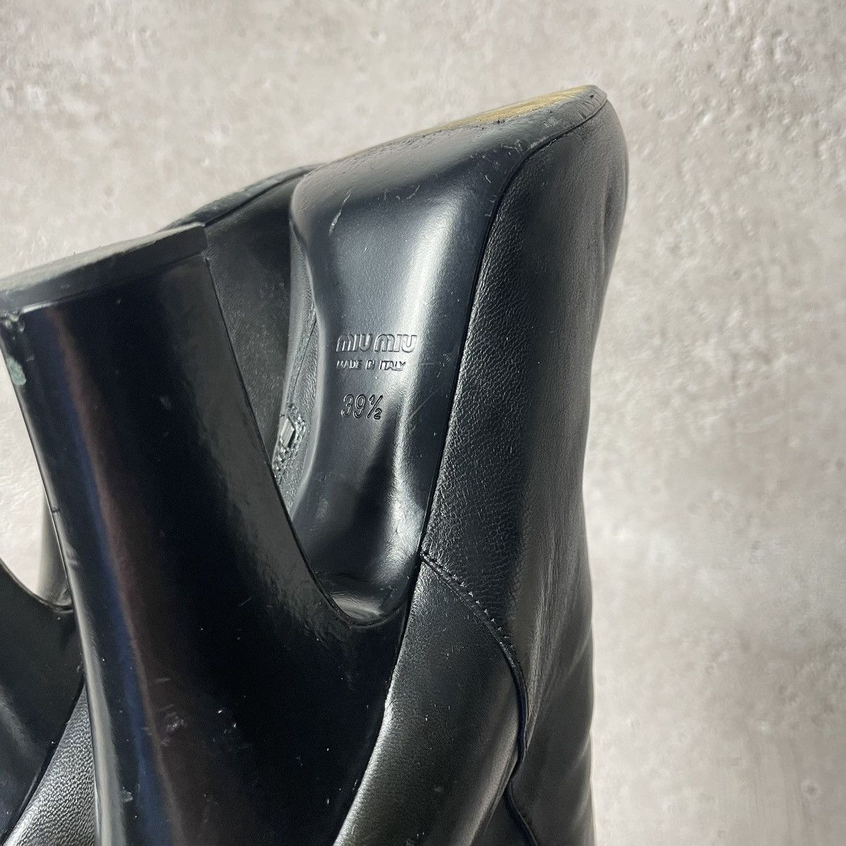 Prada × Vintage Mi Miu Black Leather Ankle Boots sz 39 Size US 9.5 / IT 39.5 - 11 Thumbnail