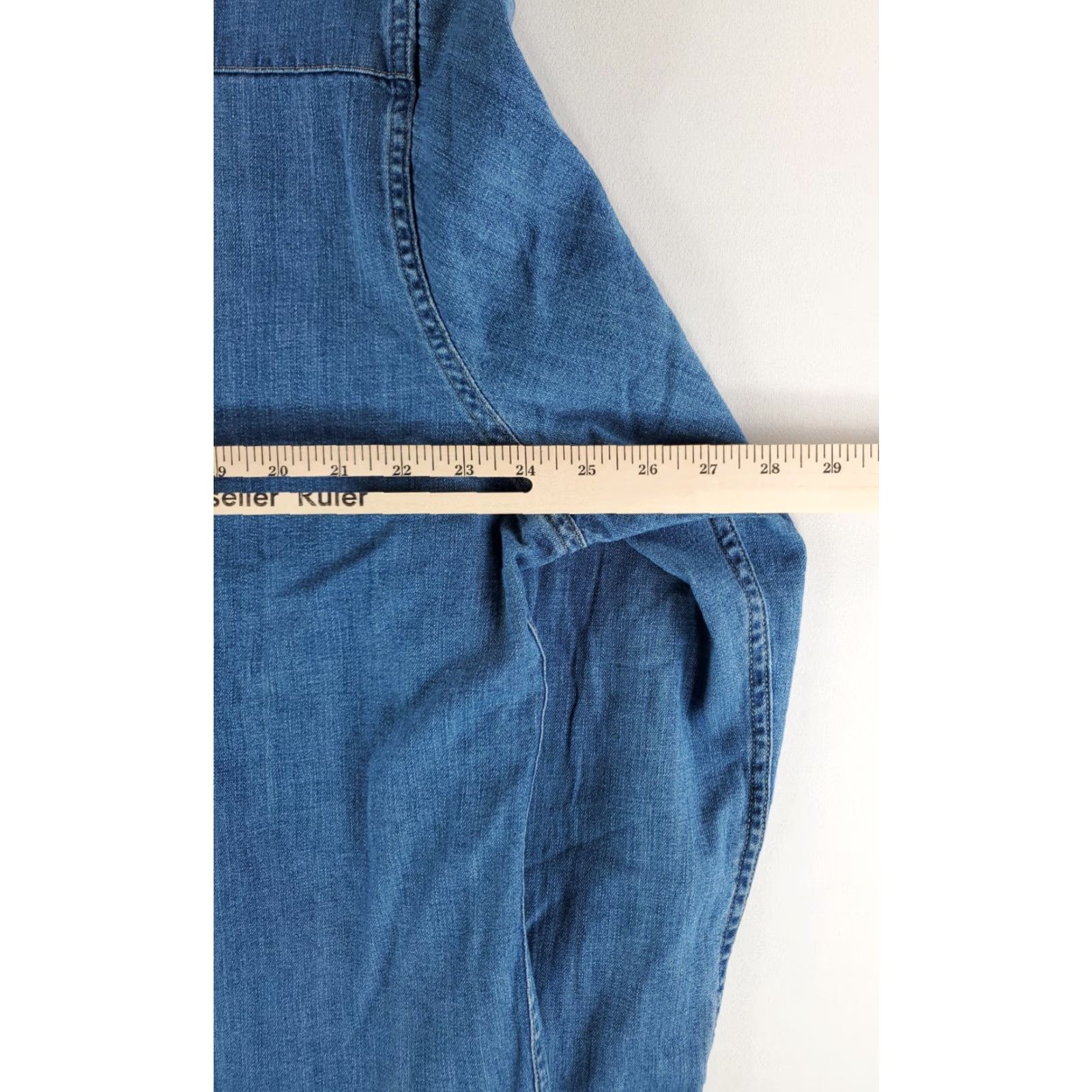 Levi's Levi's Denim Pearl Snap Shirt Long Sleeve Blue Western Cowboy Mens 2XL Shirt Size US XXL / EU 58 / 5 - 6 Thumbnail