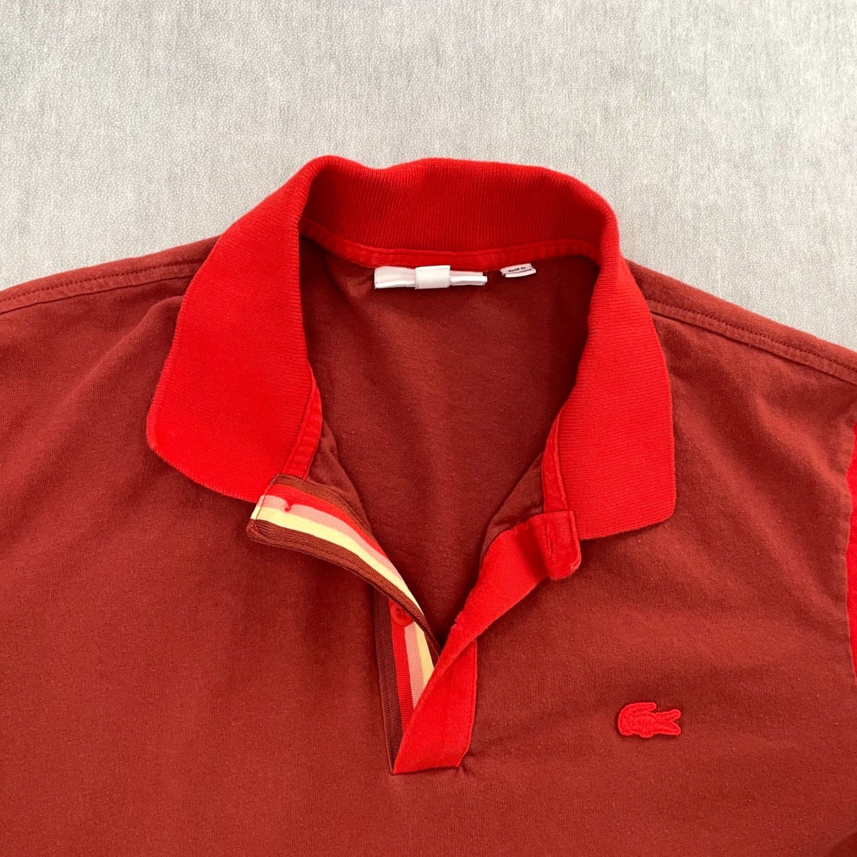 Lacoste Lacoste Shirt Adult Large Polo Short Sleeve Orange Logo Mens Polo Shirt Lacoste Casual Golf Preowned Crocodile Logo Regular Fit Size US L / EU 52-54 / 3 - 3 Thumbnail