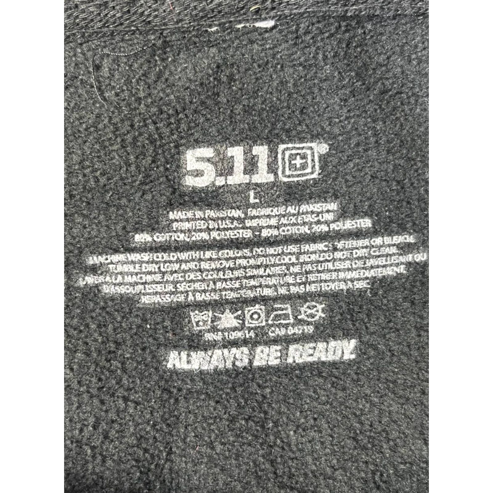 Vintage 5.11 Tactical Men's Hoodie Pullover Logo Drawstring Pocket Black Cotton Blend Knit Crew Neck L Size US L / EU 52-54 / 3 - 6 Thumbnail
