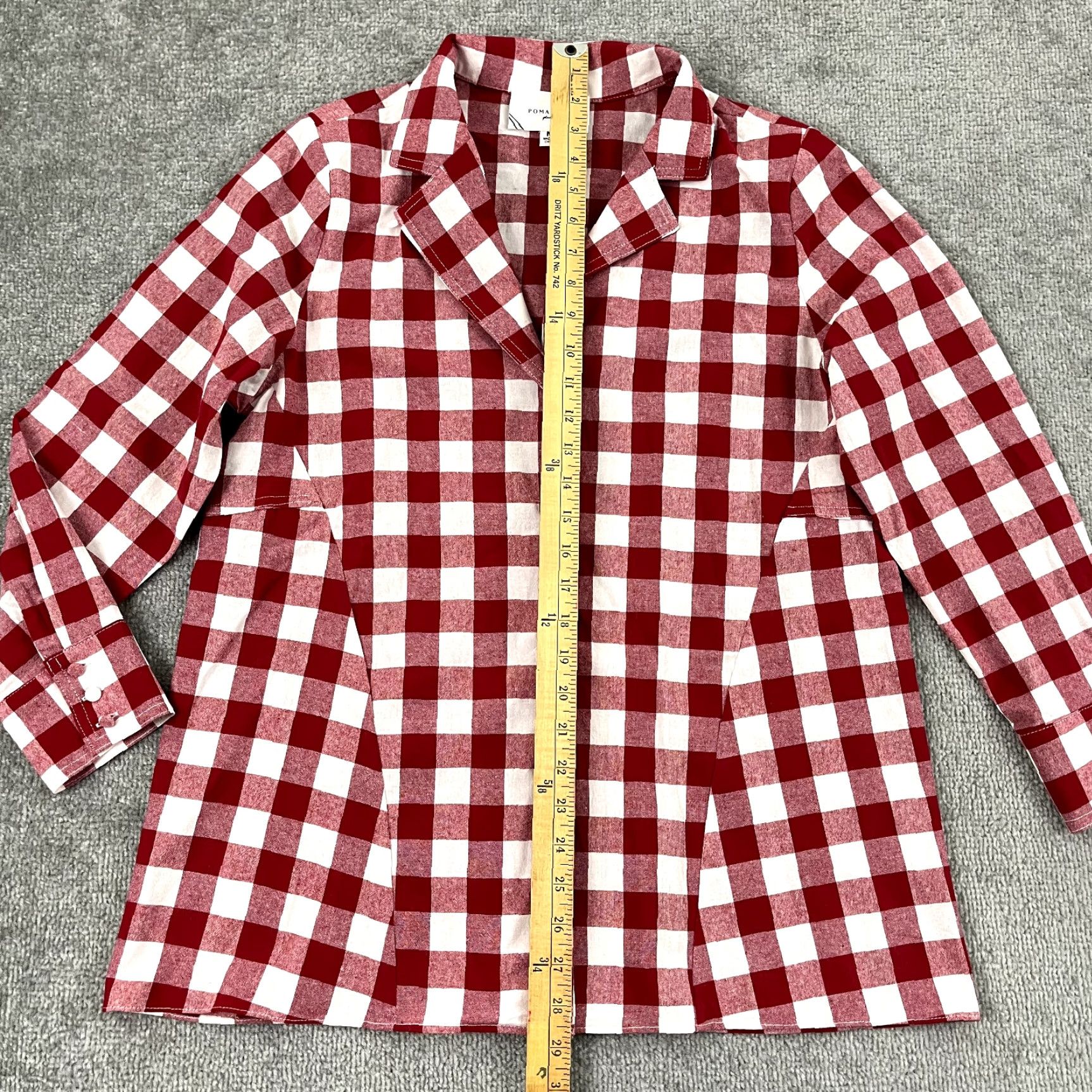 Vintage POMANDER PLACE Blouse Womens Medium Red White Plaid Picnic Check Gingham Size M / US 6-8 / IT 42-44 - 3 Thumbnail