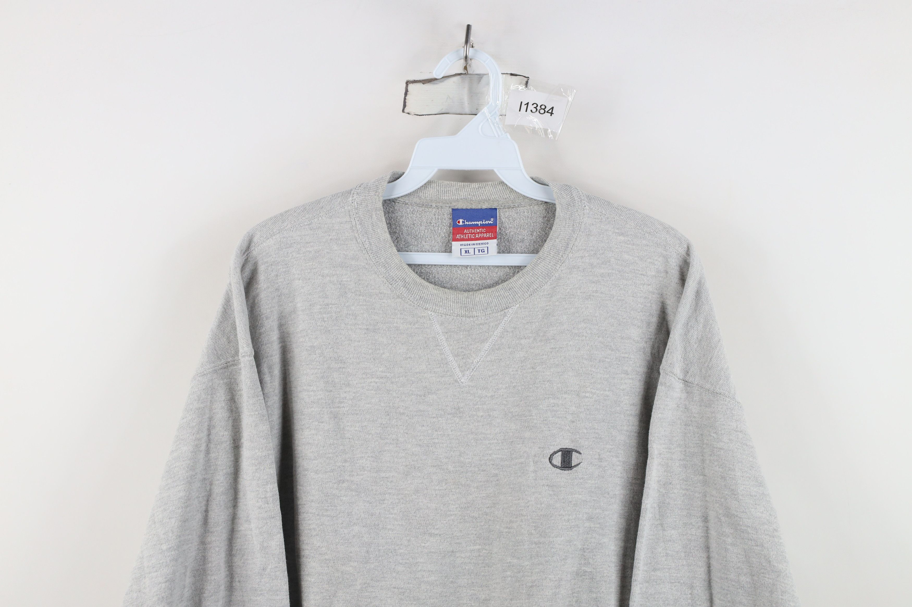 Champion Vintage 90s Champion Logo Crewneck Sweatshirt Heather Gray Size US XL / EU 56 / 4 - 2 Thumbnail