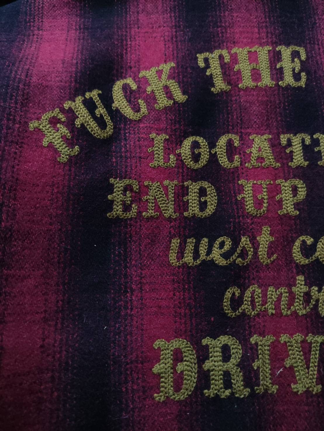Japanese Brand Vtg Thanal Standard " Fuck The Rules " Leathers Wool Jacket Size US M / EU 48-50 / 2 - 14 Thumbnail