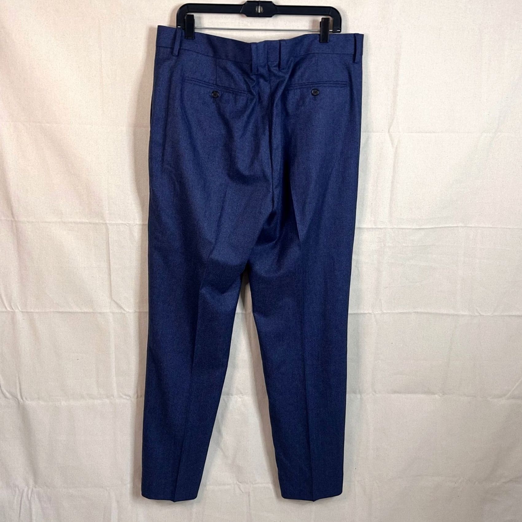 Banana Republic Banana Republic 36R Tailored Slim Fit Dress Pant Flannel Wool Plaid Blue Mens Size US 36 / EU 52 - 6 Thumbnail