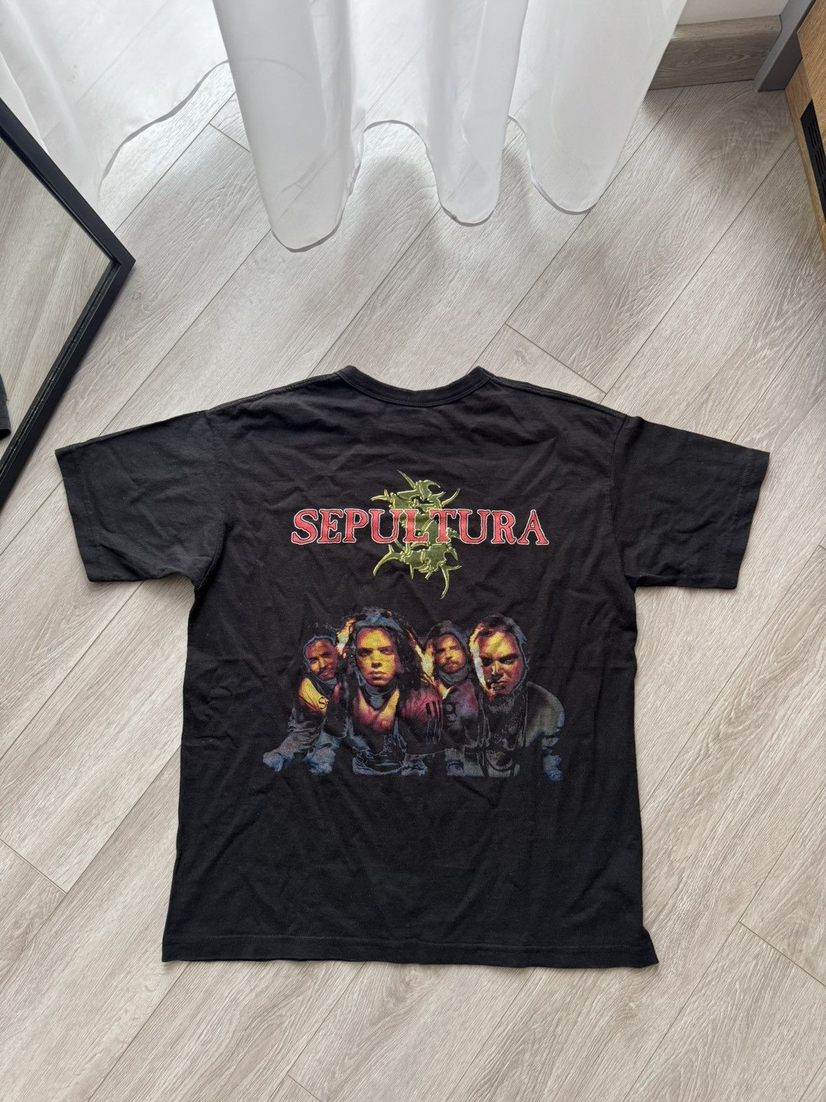 Band Tees VINTAGE FADED Y2K SEPULTURA CHAOS A.D TEE (soulfly metallica Size US M / EU 48-50 / 2 - 6 Thumbnail