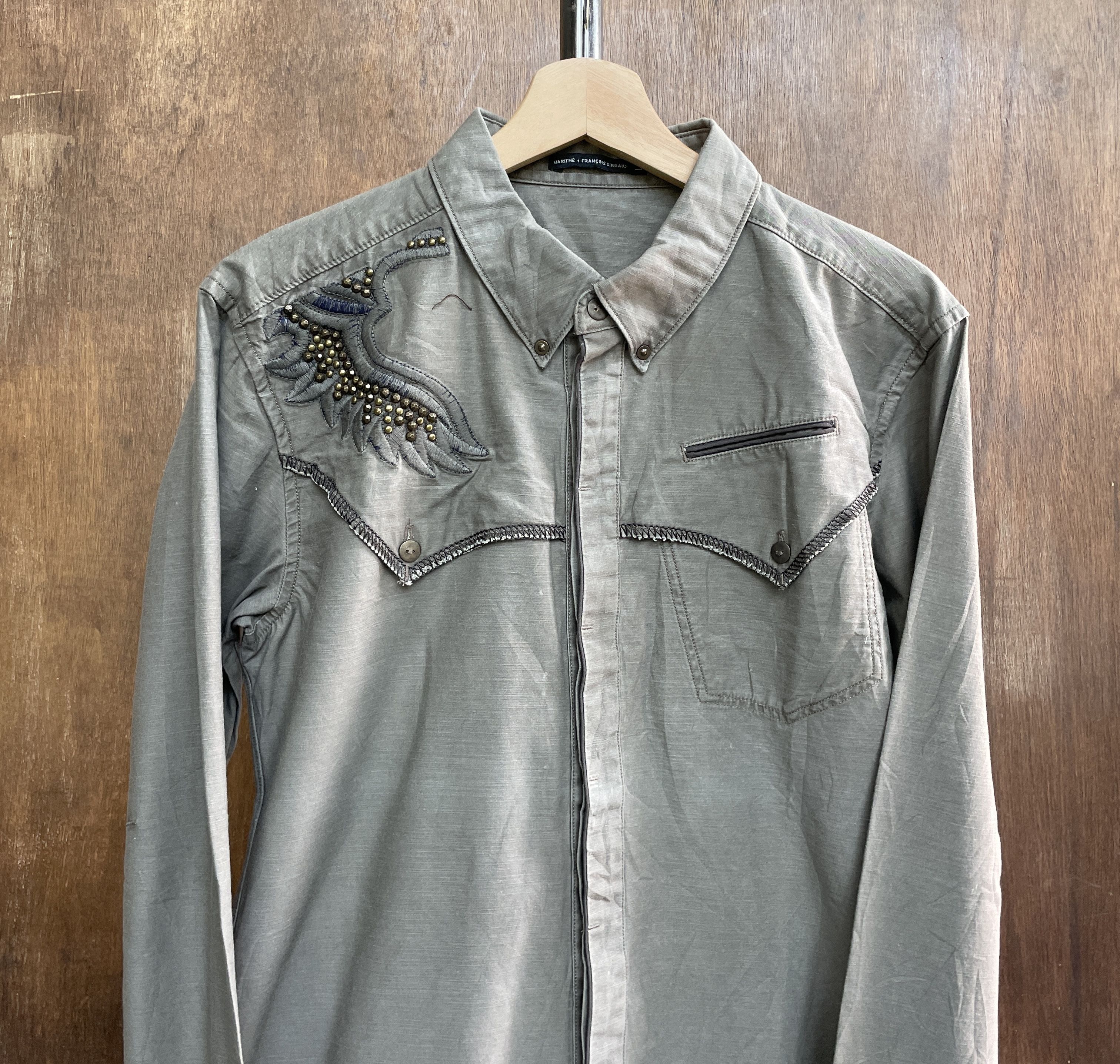 Marithe + Francois Girbaud MARITHE FRANCOIS GIRBAUD Bead Embroidery Shirt Size US M / EU 48-50 / 2 - 2 Thumbnail