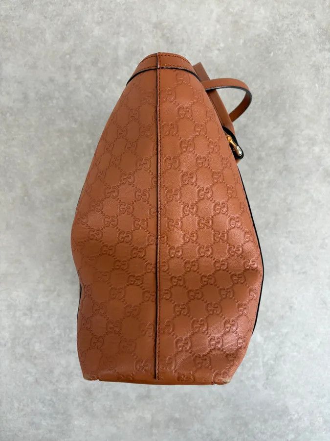Gucci Gucci Light Camel Brown Leather Monogram Bag Size ONE SIZE - 7 Thumbnail