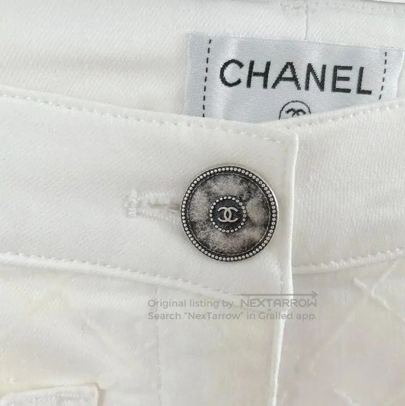 Chanel Chanel White Cotton Women's Denim Pants . Size 23" - 5 Thumbnail