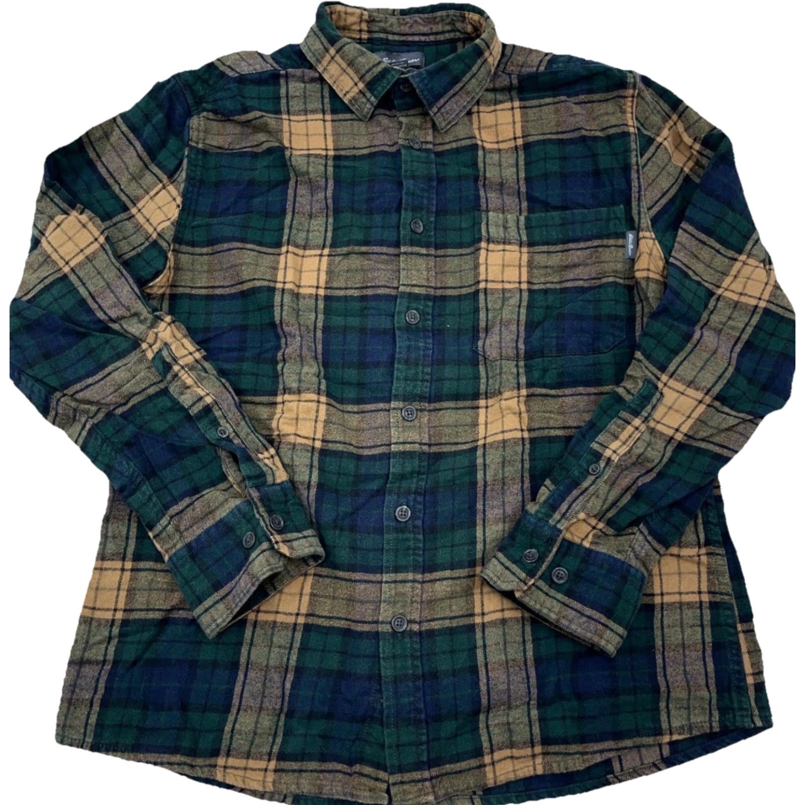 Eddie Bauer Eddie Bauer Button-Up Shirt Men M Green Plaid Flannel Casual Slimming All Seasons Reg Long Sleeve Cap/Collar-Down Size US M / EU 48-50 / 2 - 2 Thumbnail