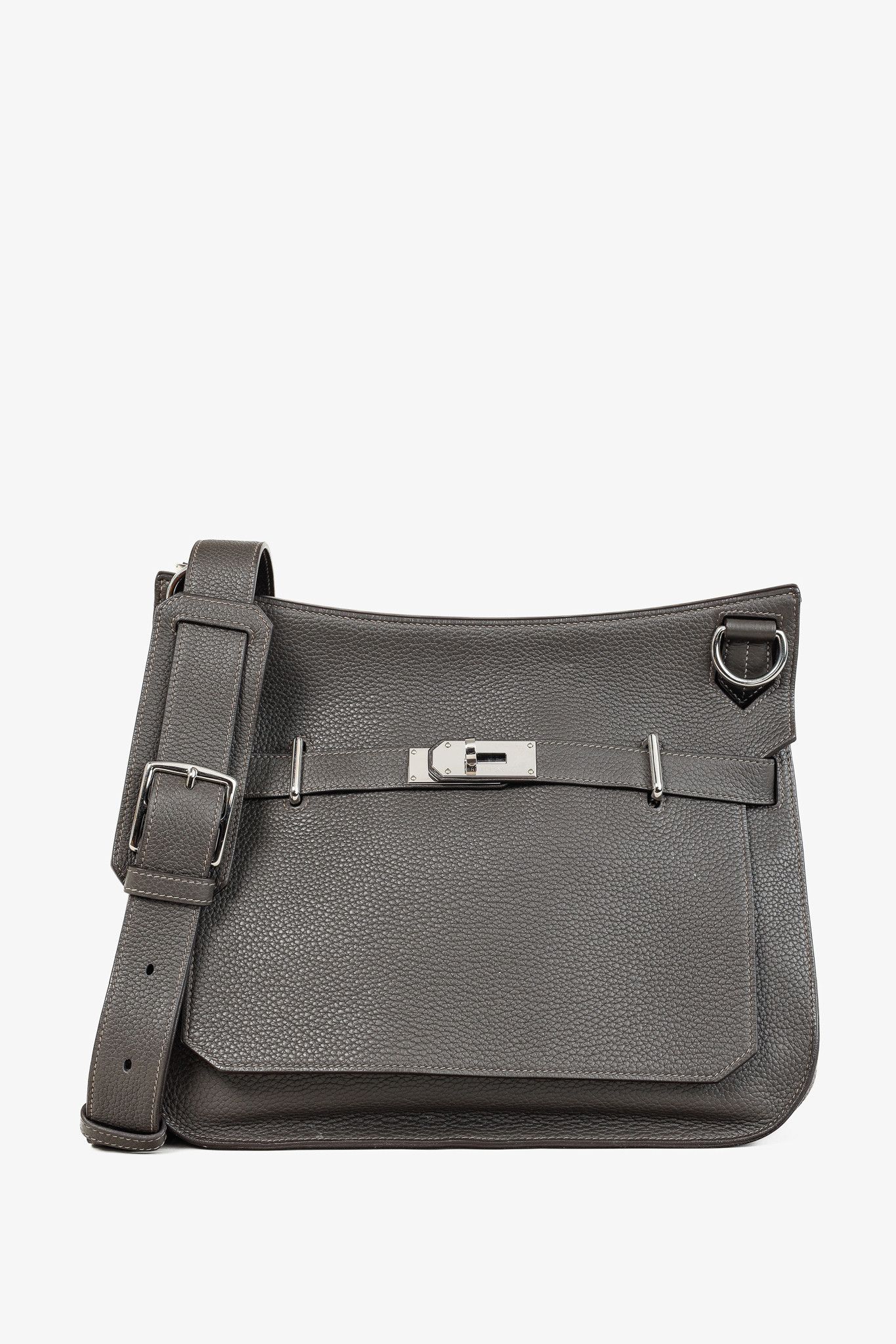 Hermes Hermes Jyspiere 34 Taurillon Clemence Graphite & Etoupe Bag Size ONE SIZE - 1 Thumbnail