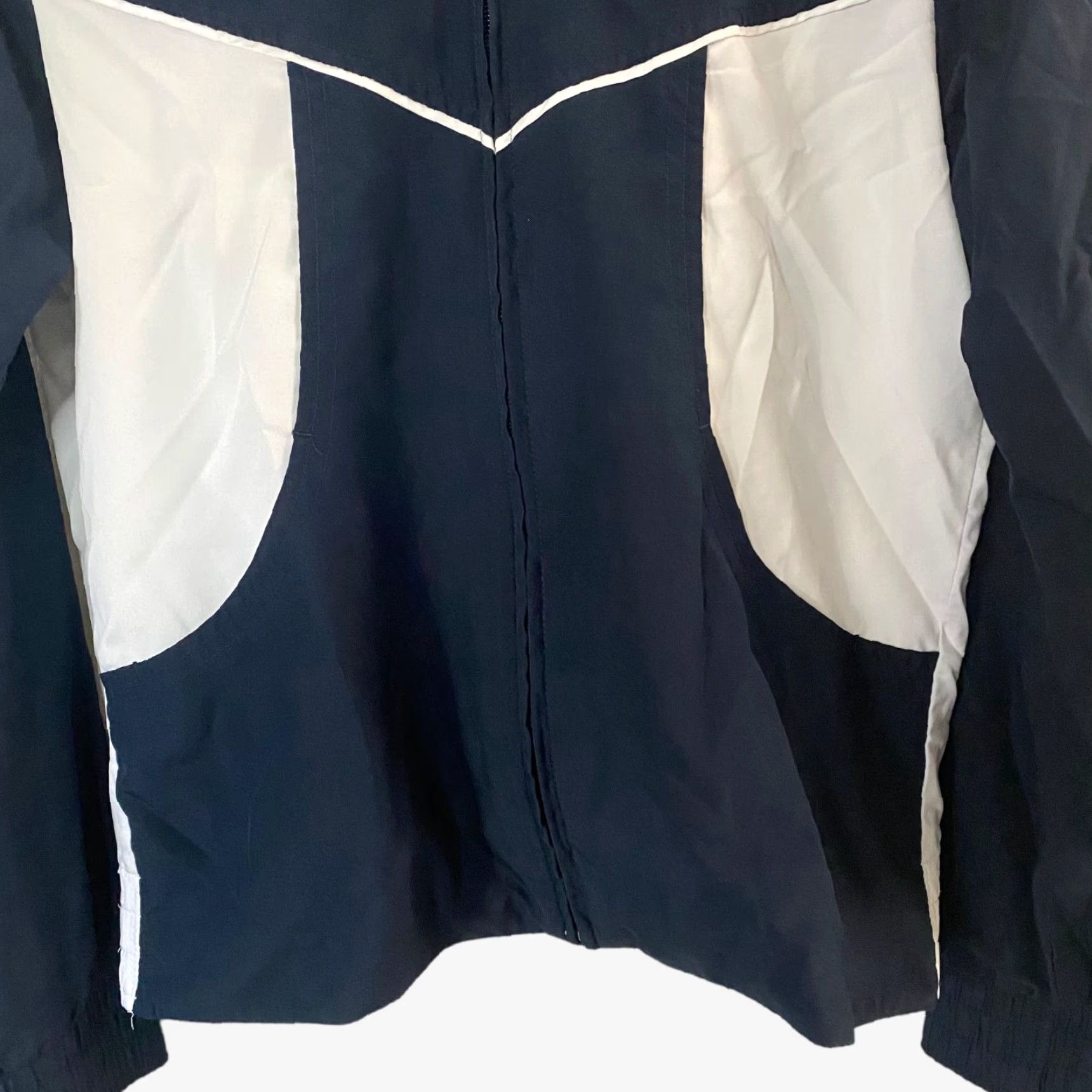 Nike VINTAGE Nike Sportswear Hooded Windbreaker Womens Medium Blue White Retro Full-Zip Size M / US 6-8 / IT 42-44 - 7 Thumbnail