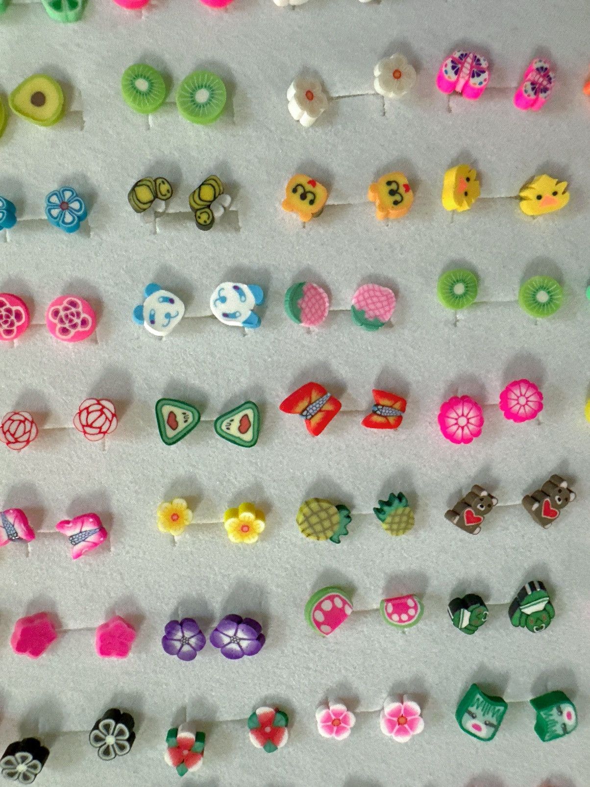 Designer 10 pair of baby earrings studs plastic harmless post lightwe Size ONE SIZE - 12 Thumbnail