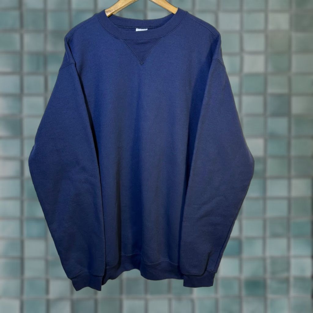 Carhartt VINTAGE Carhartt K124 NVY Mens LT Tall Navy Blue Crewneck Sweatshirt Pullover Size US L / EU 52-54 / 3 - 1 Thumbnail