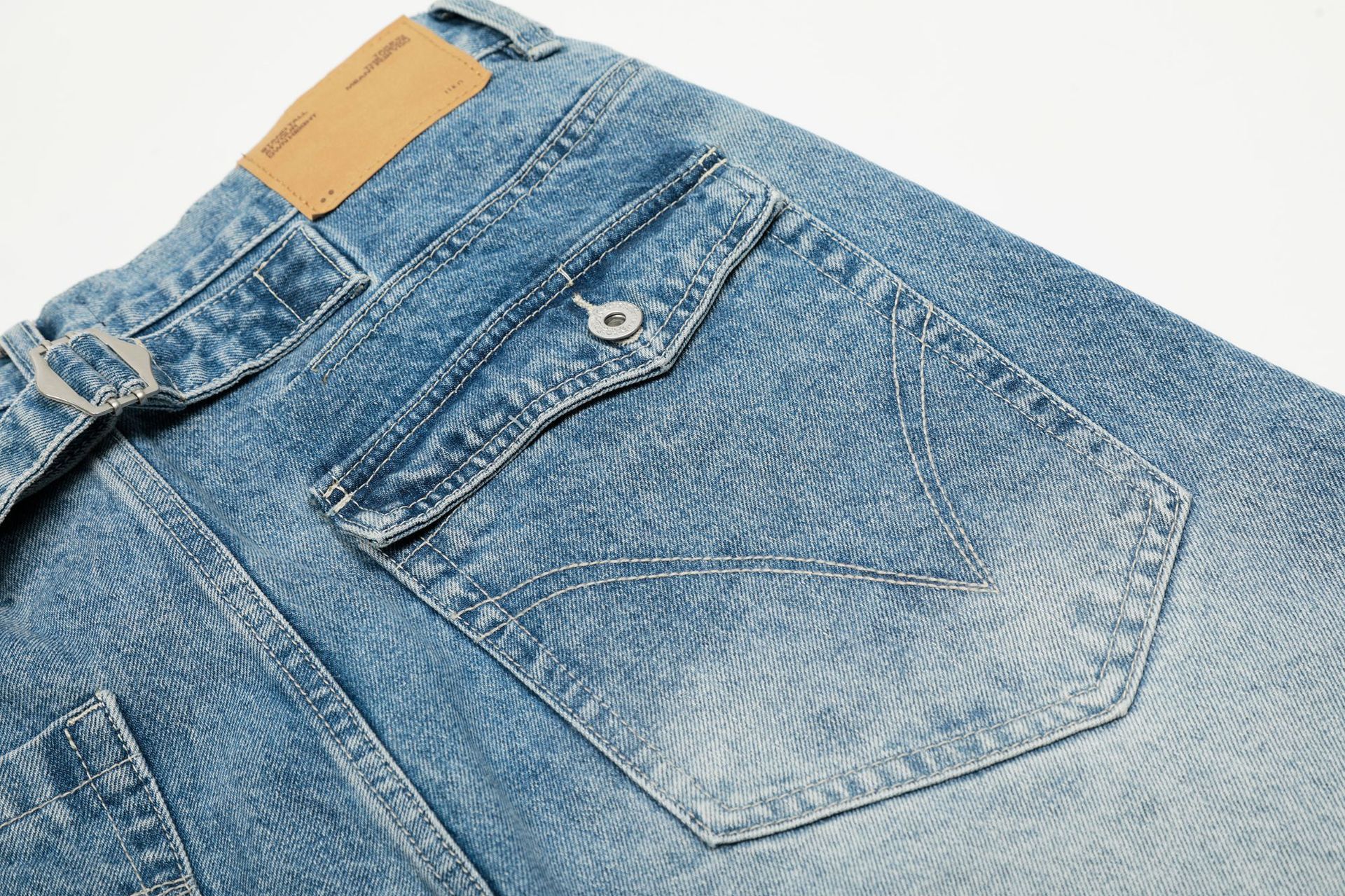 Jean American retro men's washed distressed straight loose jeans Size US 32 / EU 48 - 4 Thumbnail