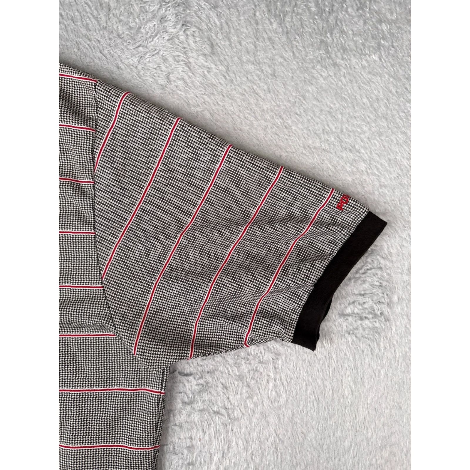 Ralph Lauren VINTAGE Ralph Lauren Polo Golf Shirt Men 2XL Black White Herringbone Polo Shirt Mens 2XL White Black Polo Golf Ralph Lauren Size US XXL / EU 58 / 5 - 2 Thumbnail
