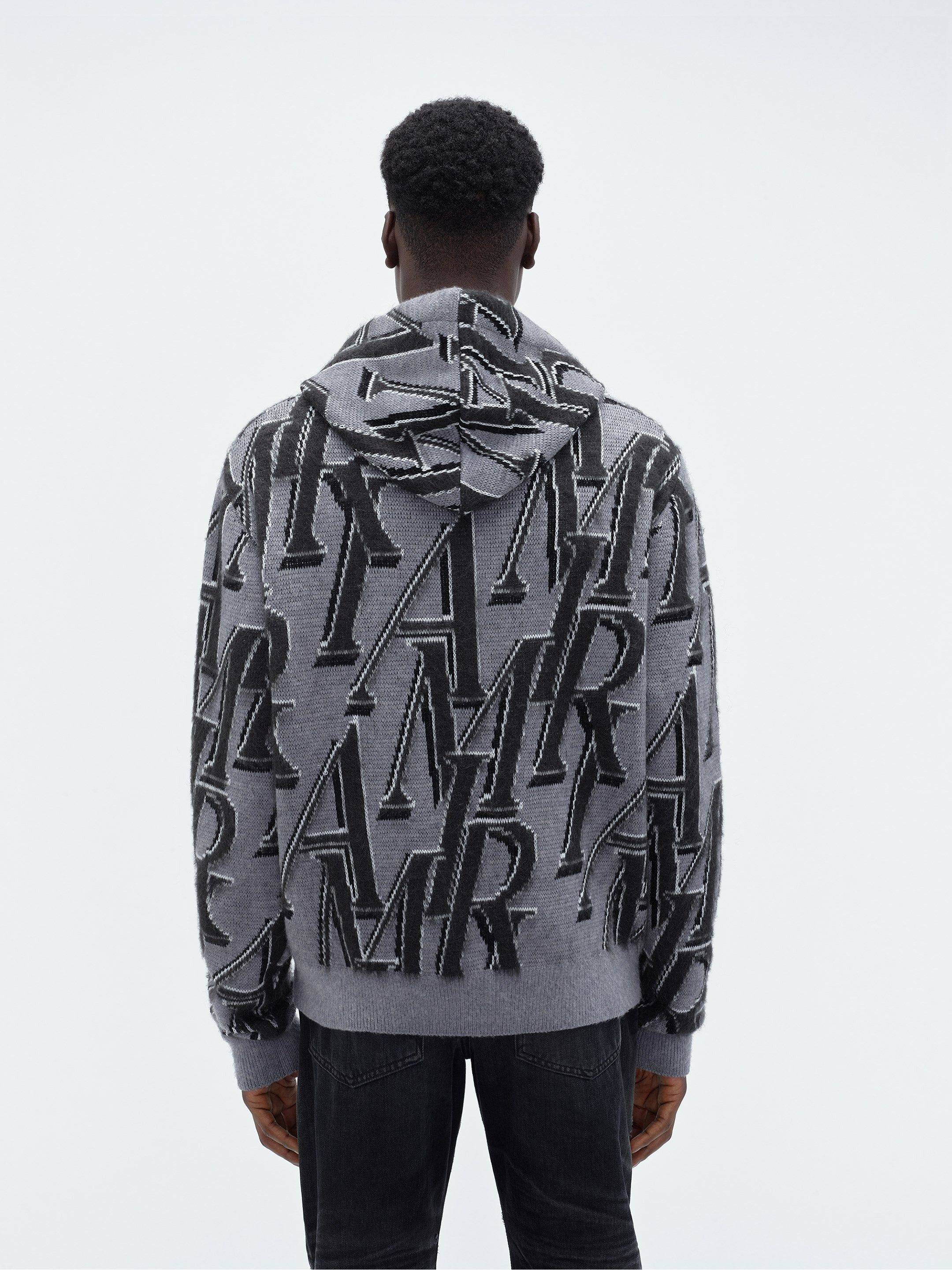 Amiri o1w1db10325 Repeat Hoodie in Grey/Black Size US XL / EU 56 / 4 - 5 Thumbnail