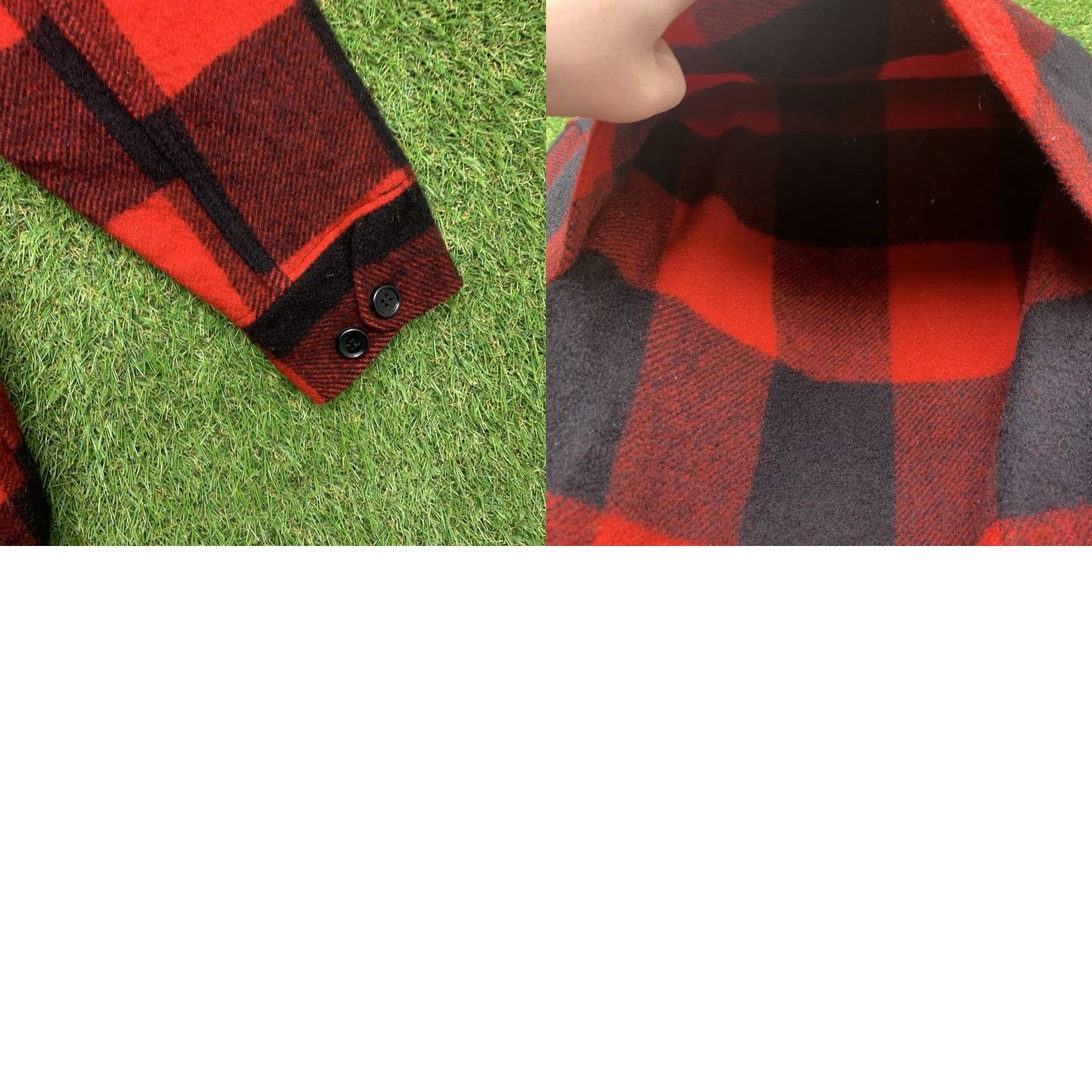 VINTAGE Woolrich Mackinaw Jacket Mens M Buffalo Plaid Wool Cruiser Zip Up Slim Fit Jacket