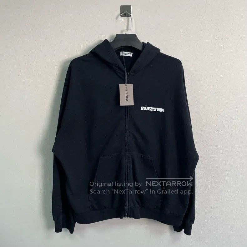 Balenciaga Balenciaga Reversed letter embroidery zipper hoodie Size US XL / EU 56 / 4 - 1 Thumbnail