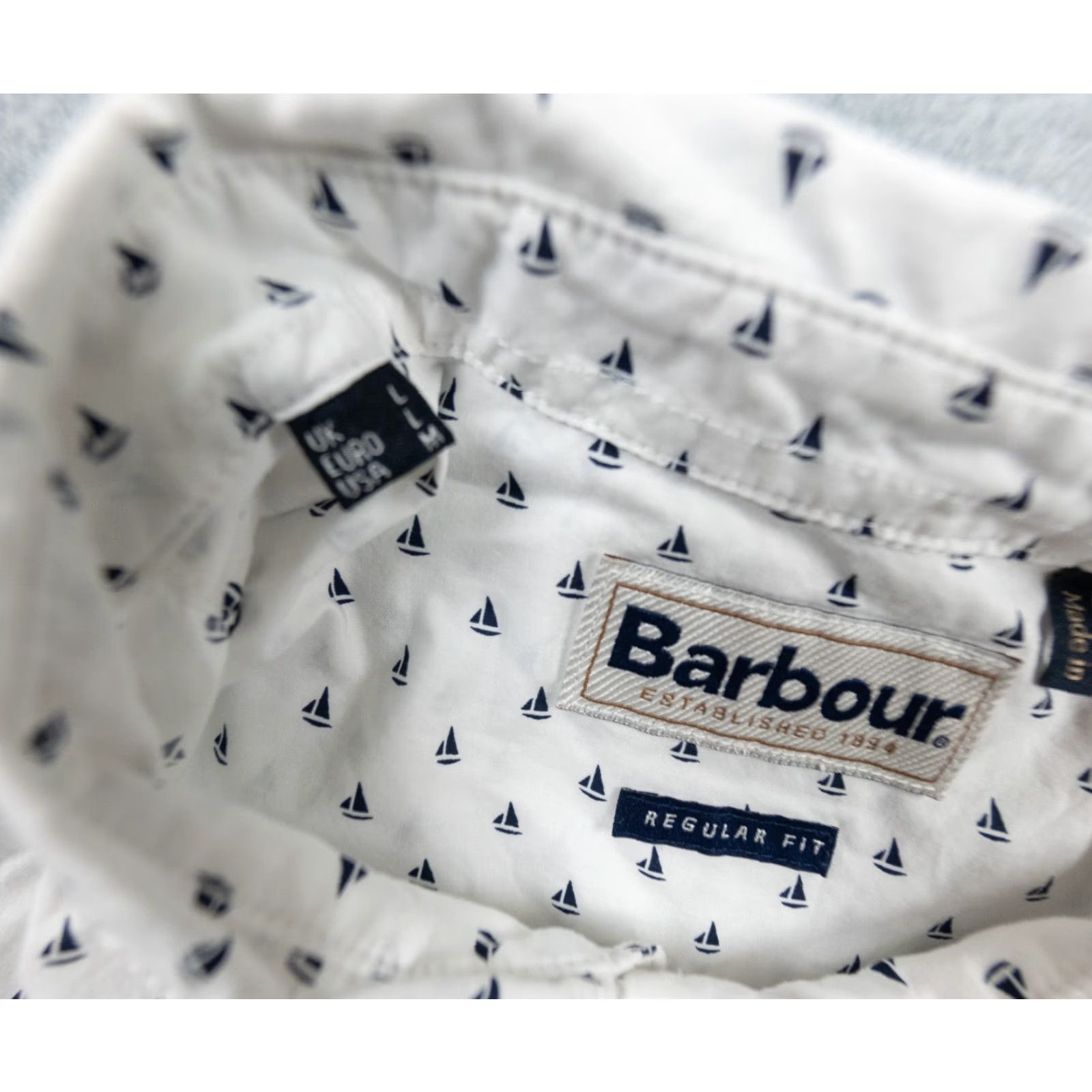 Barbour Barbour White Short Sleeve Button-Up Shirt Men's Medium Collared Preppy Size US M / EU 48-50 / 2 - 6 Thumbnail